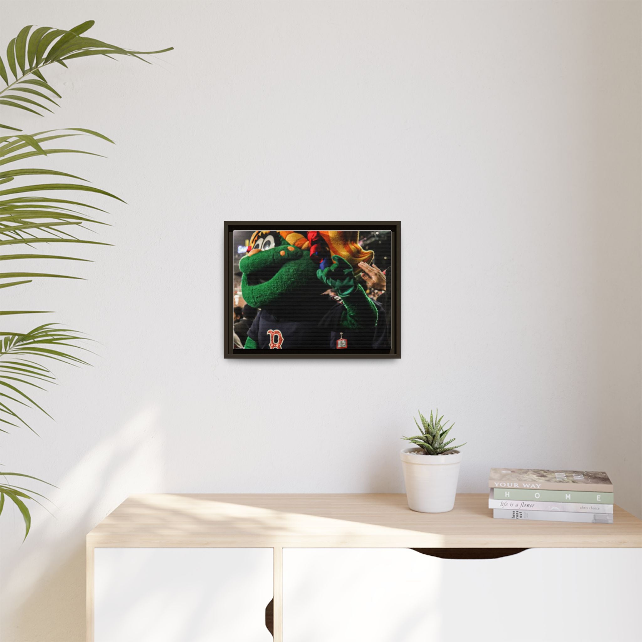 Tessie Boston Mascot Framed Matte Canvas Wall Art