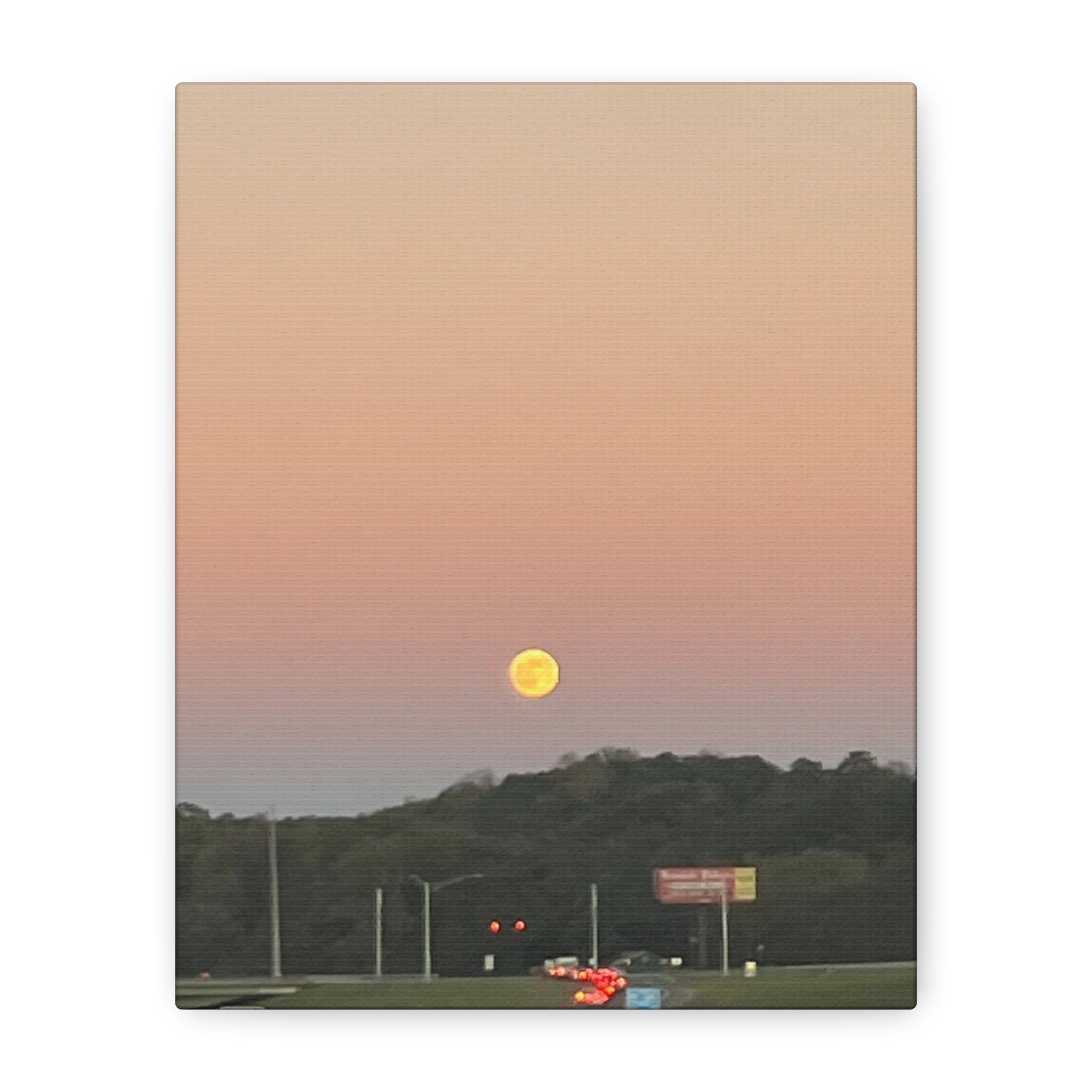 Moonrise Sunset Canvas Print | Pastel Sky Landscape Wall Art | A‑G Originals Photography