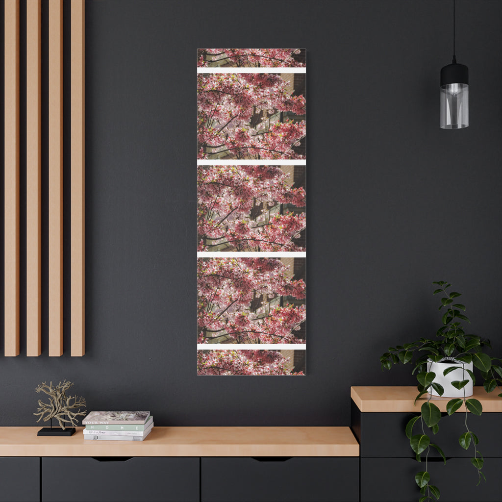 Pink Cherry Blossom Canvas Wall Art — Stretched Matte Floral Print