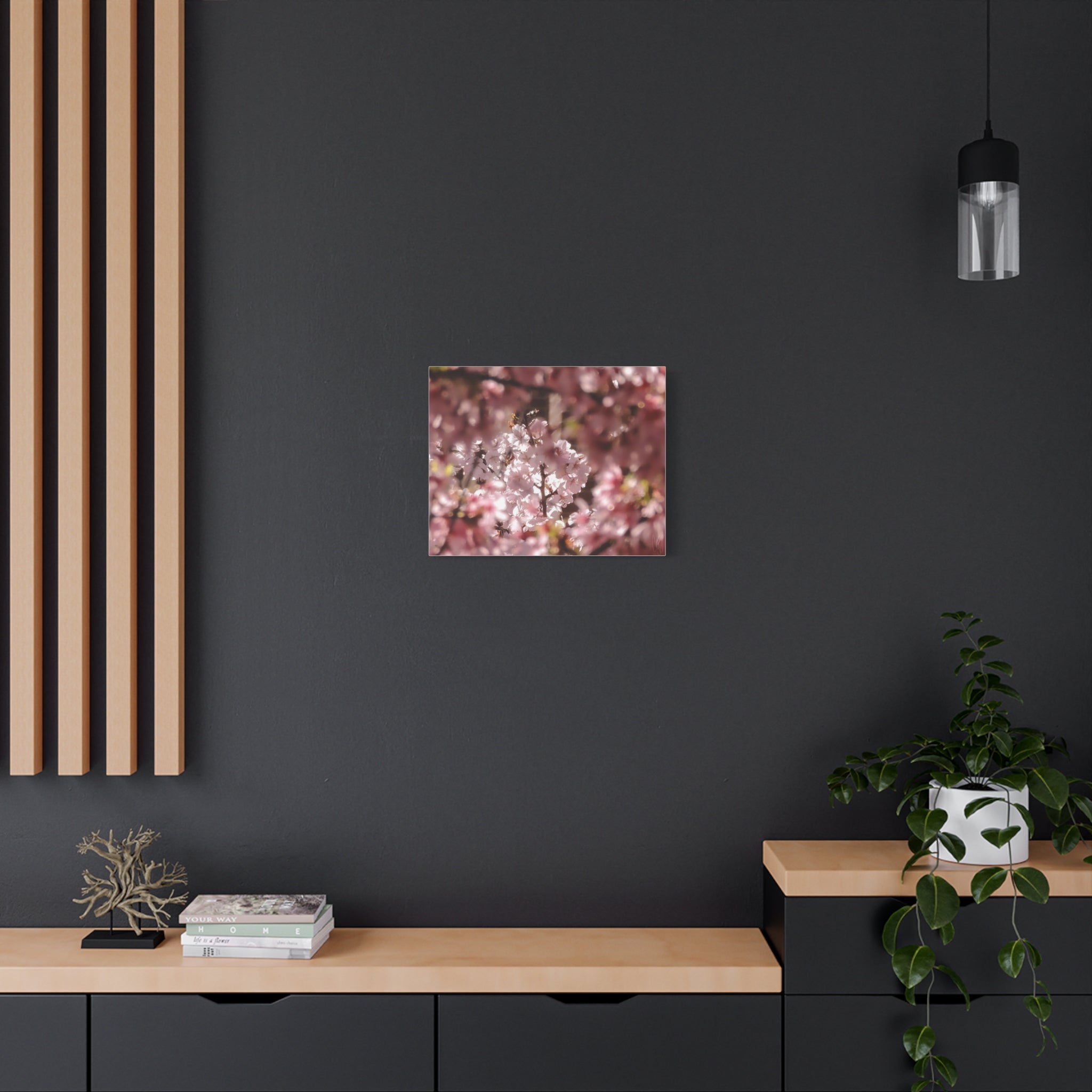 Blush Cherry Blossom Matte Canvas Print — Spring Floral Wall Art (Stretched 1.25")