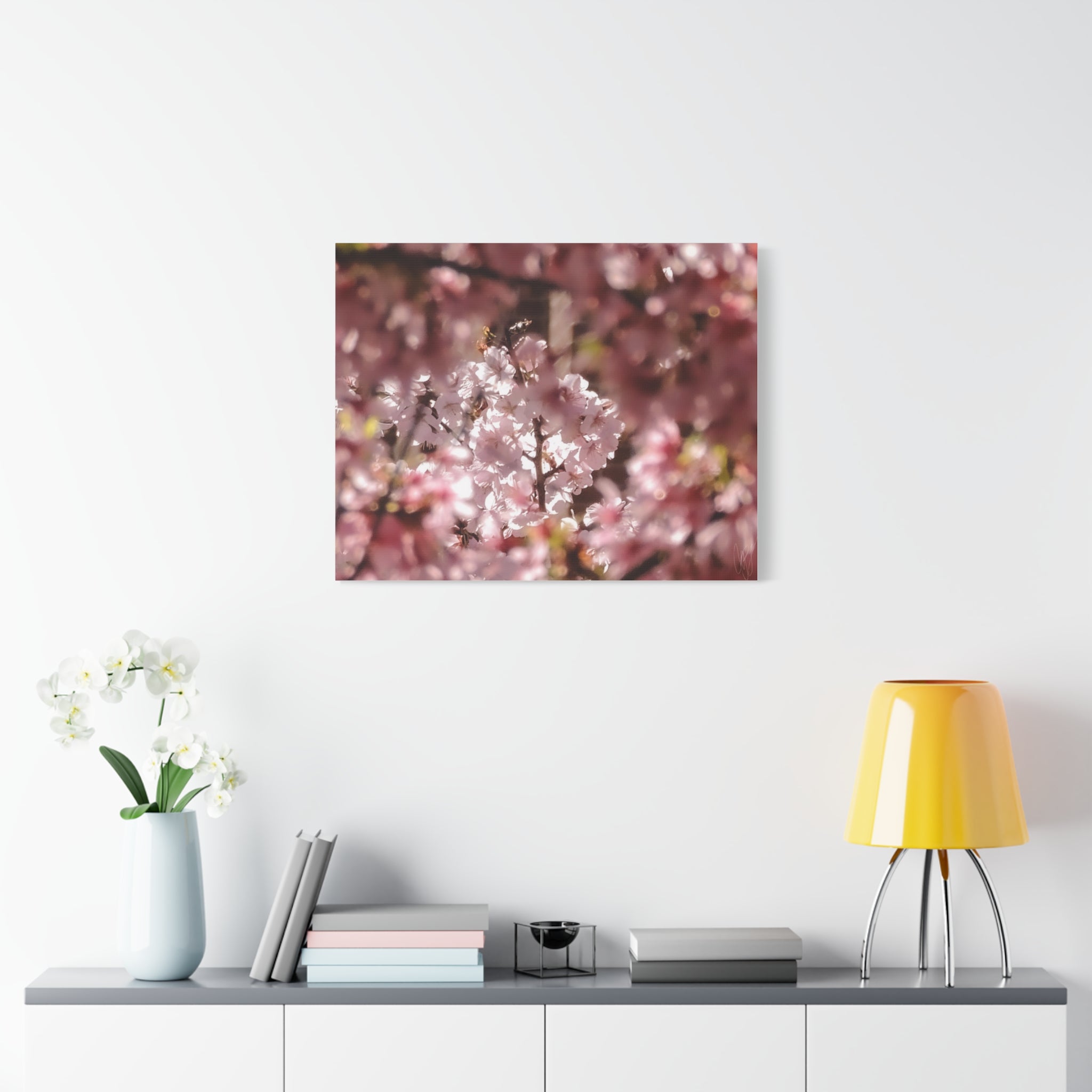 Blush Cherry Blossom Matte Canvas Print — Spring Floral Wall Art (Stretched 1.25")
