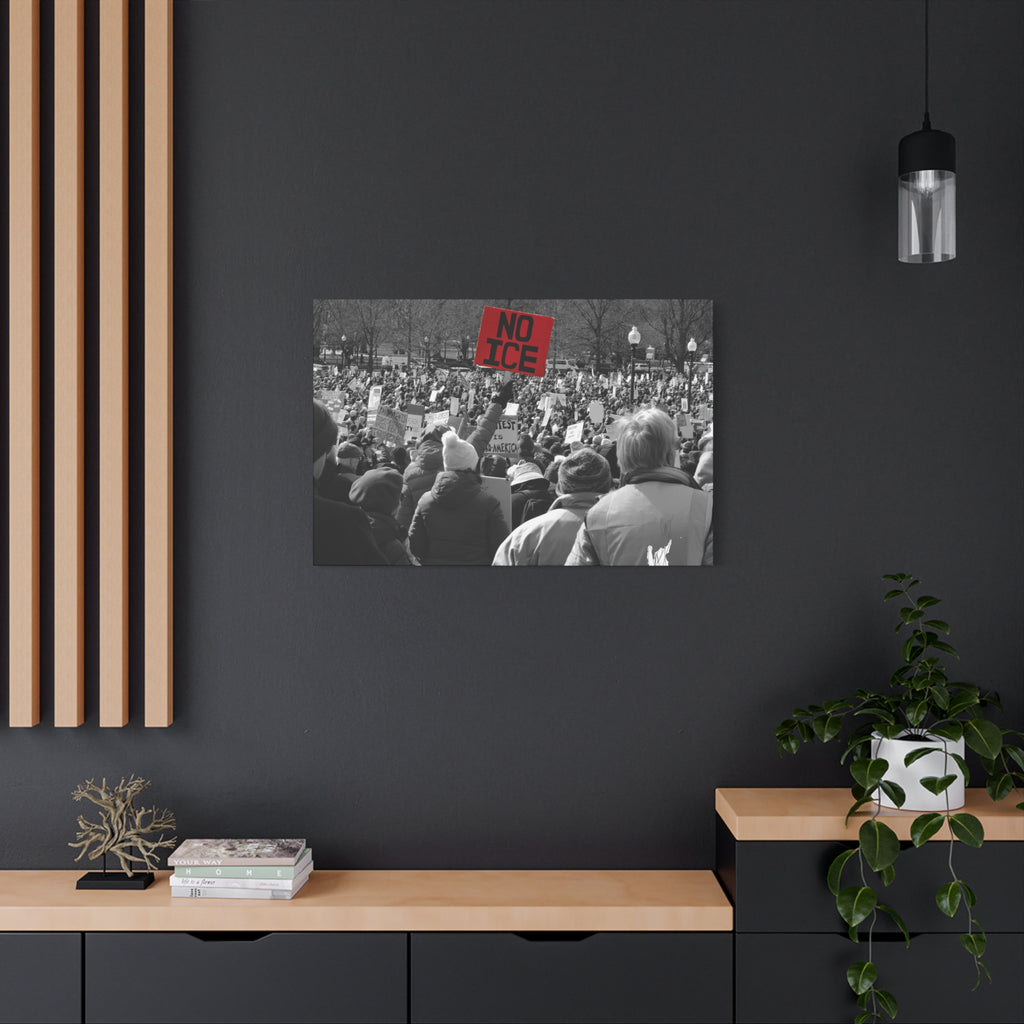 NO ICE in the Crowd — Documentary Matte Canvas