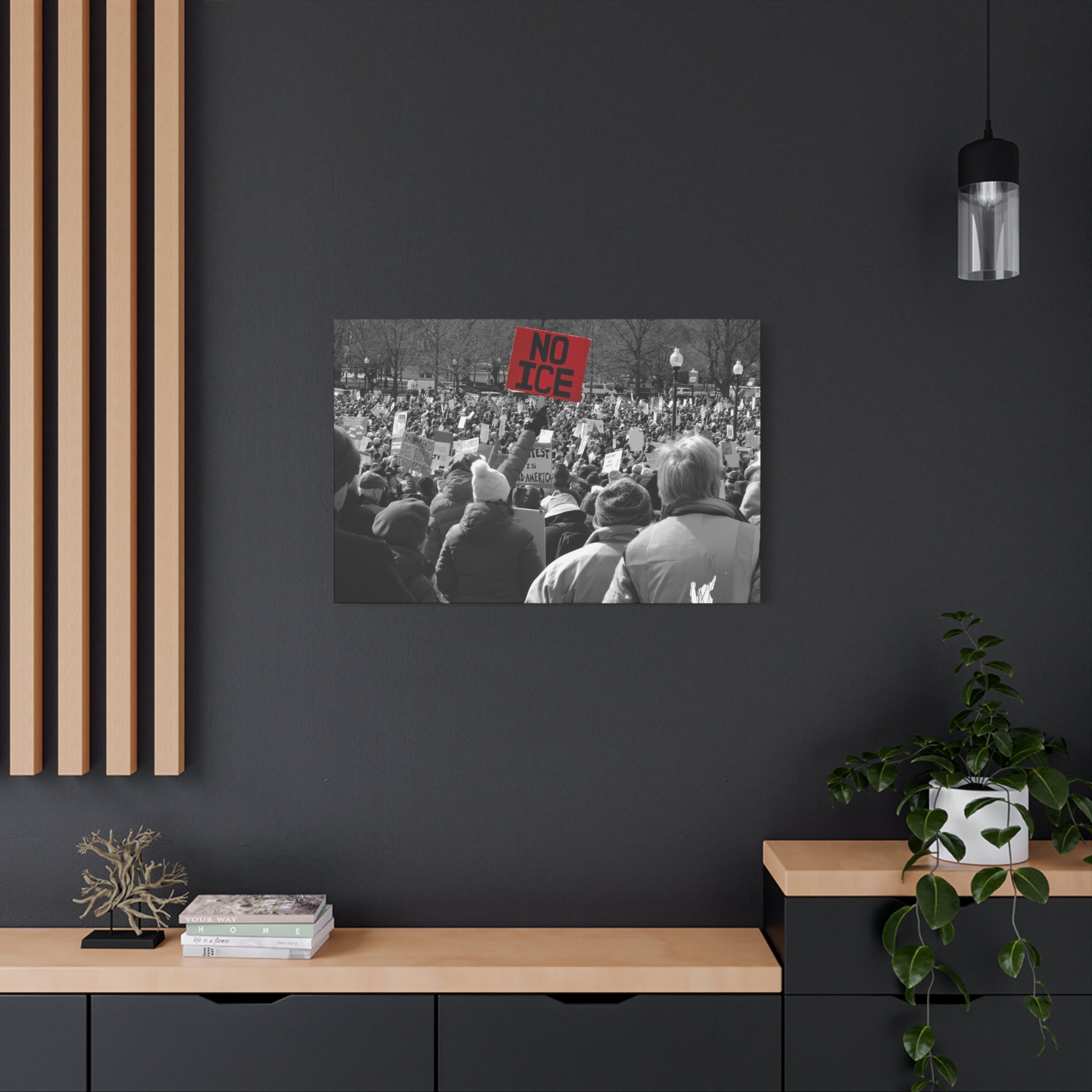 NO ICE in the Crowd — Documentary Matte Canvas