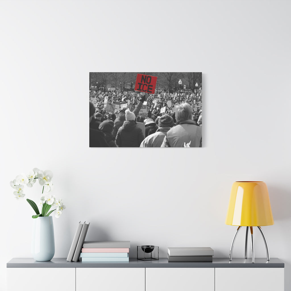 NO ICE in the Crowd — Documentary Matte Canvas