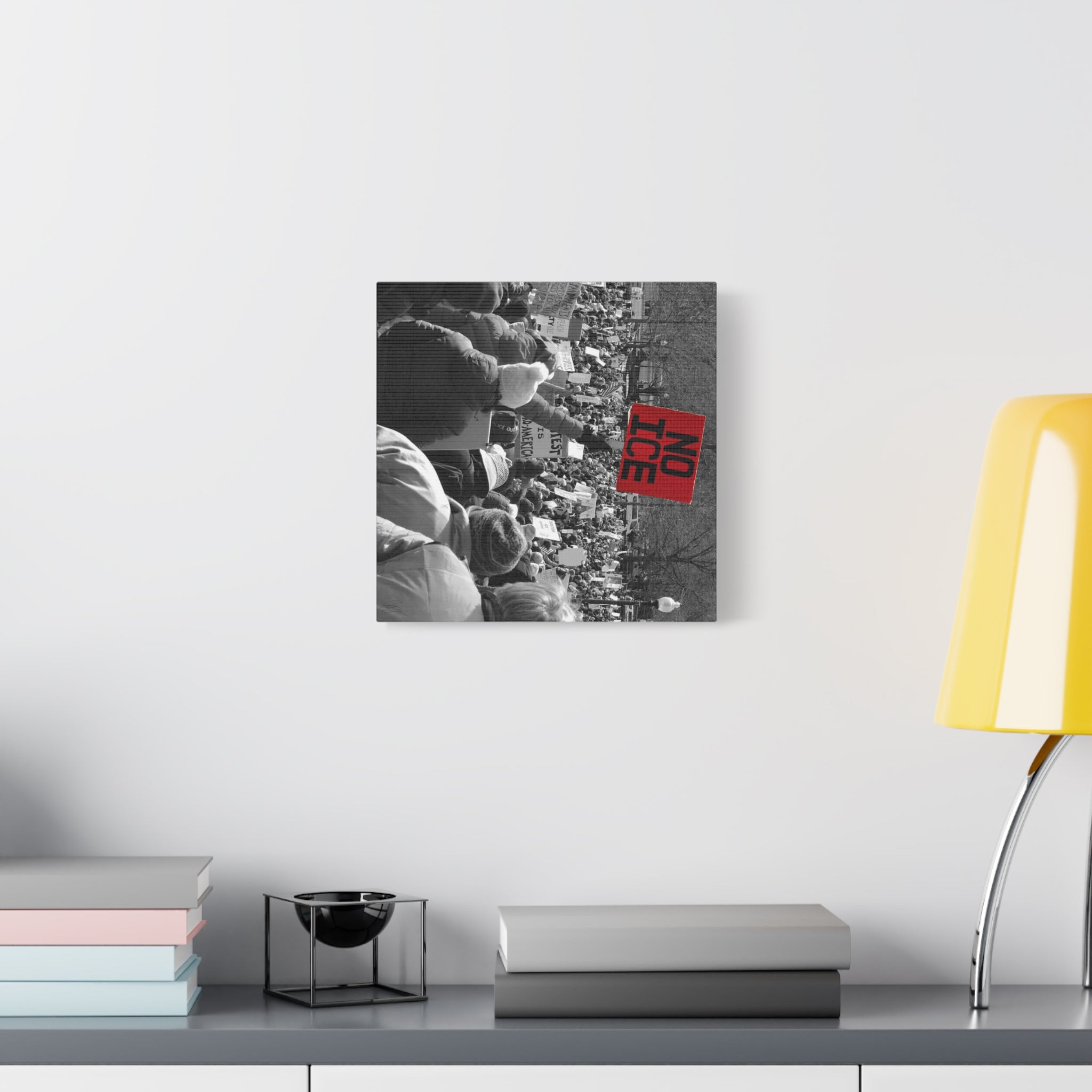 NO ICE Rising Above the Crowd — Matte Humanitarian Canvas