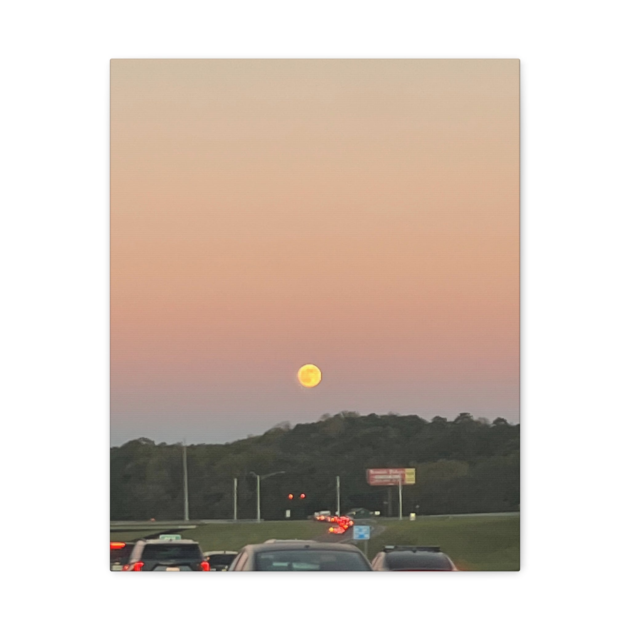 Moonrise Sunset Canvas Print | Pastel Sky Landscape Wall Art | A‑G Originals Photography