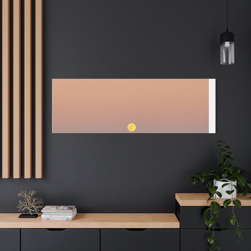 Moonrise Sunset Canvas Print — Pastel Sky Landscape Wall Art