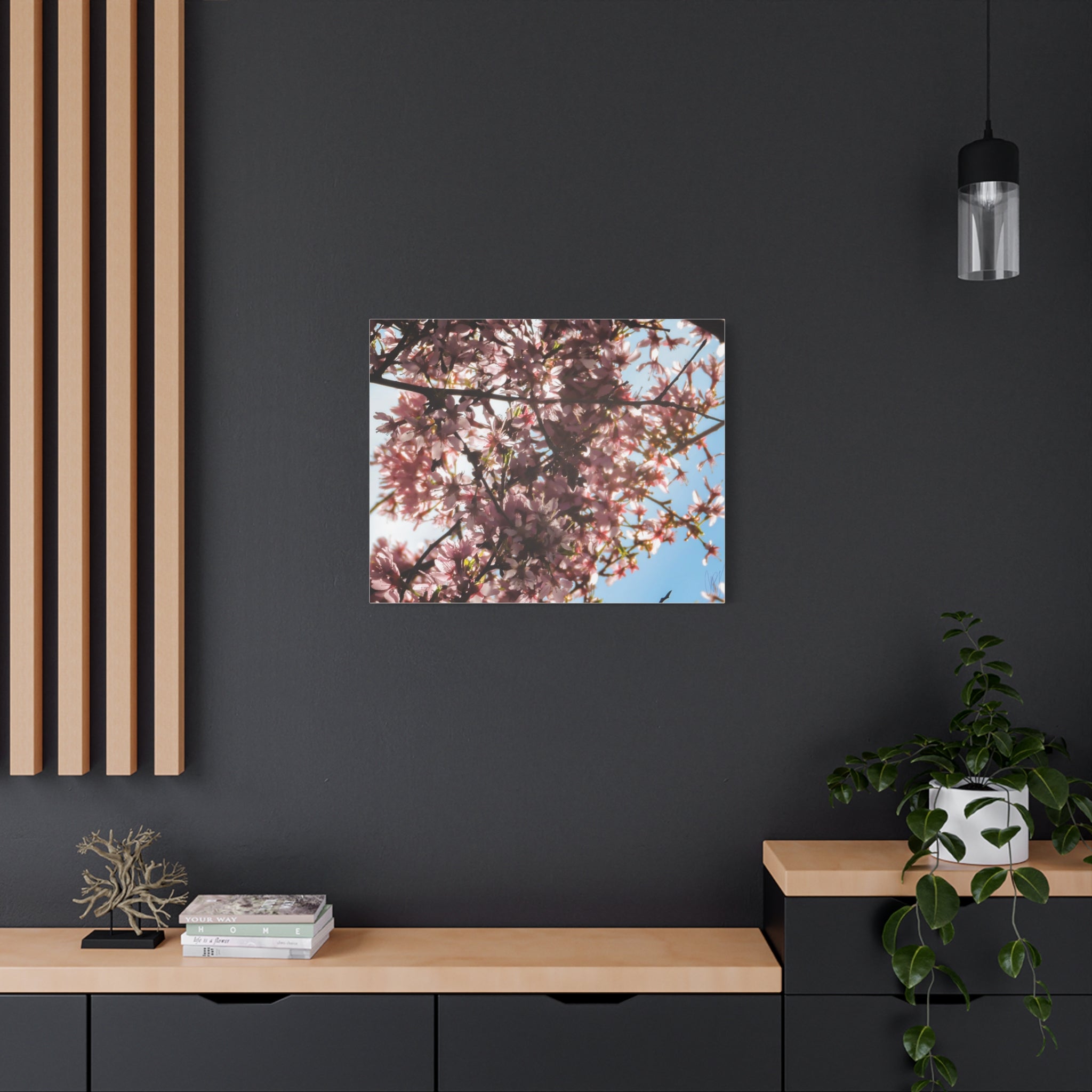 Blossoming Cherry Branches Matte Canvas Print — Spring Floral Wall Art, Stretched 1.25"