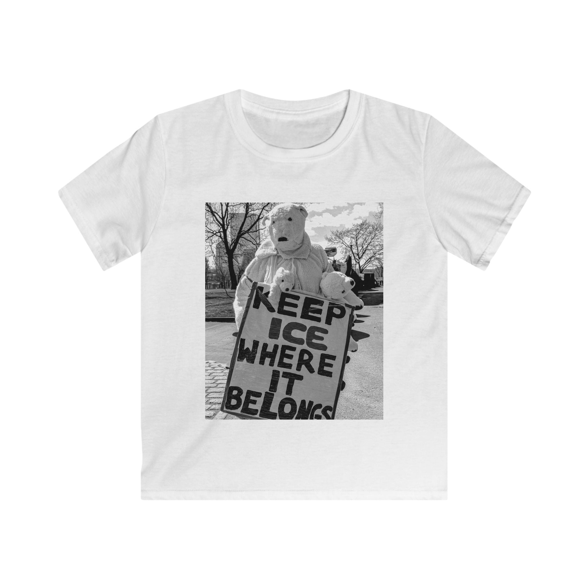 Kids Tee — 'Keep Ice Where It Belongs' Polar Bear Protest Graphic