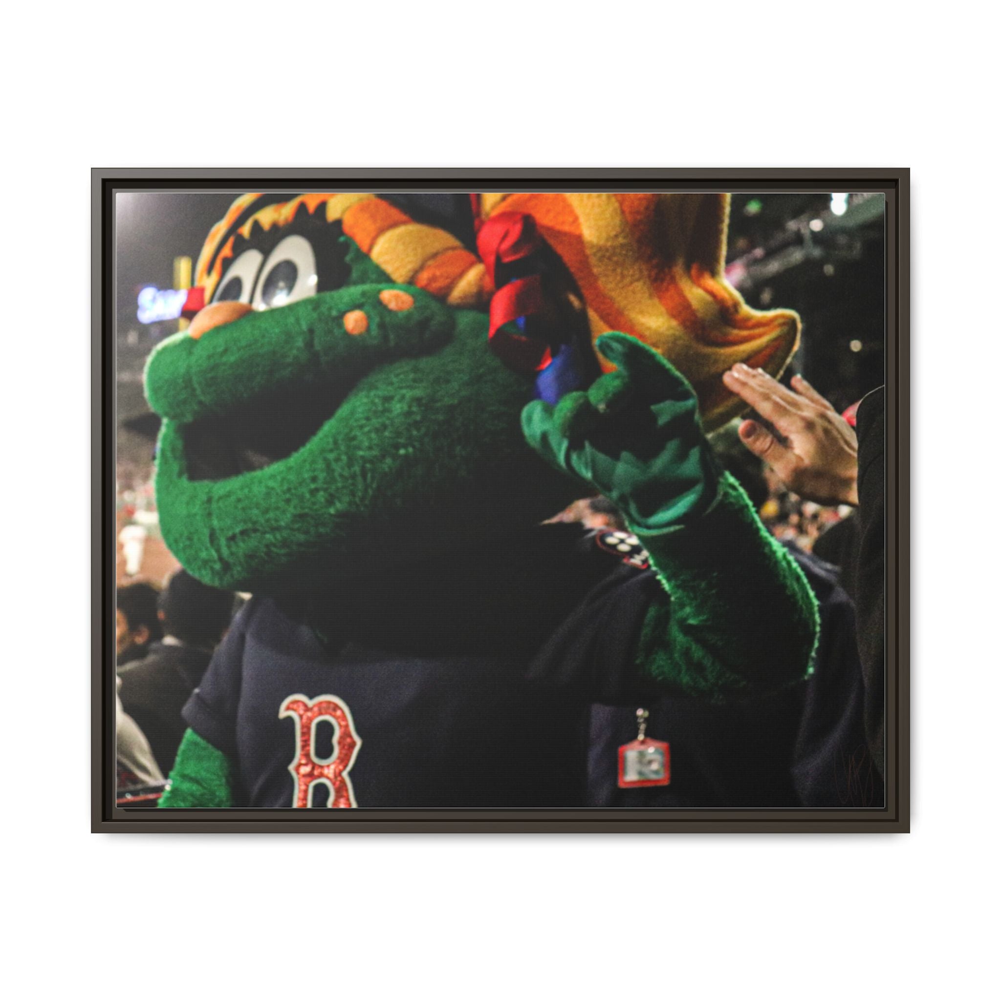 Tessie Boston Mascot Framed Matte Canvas Wall Art