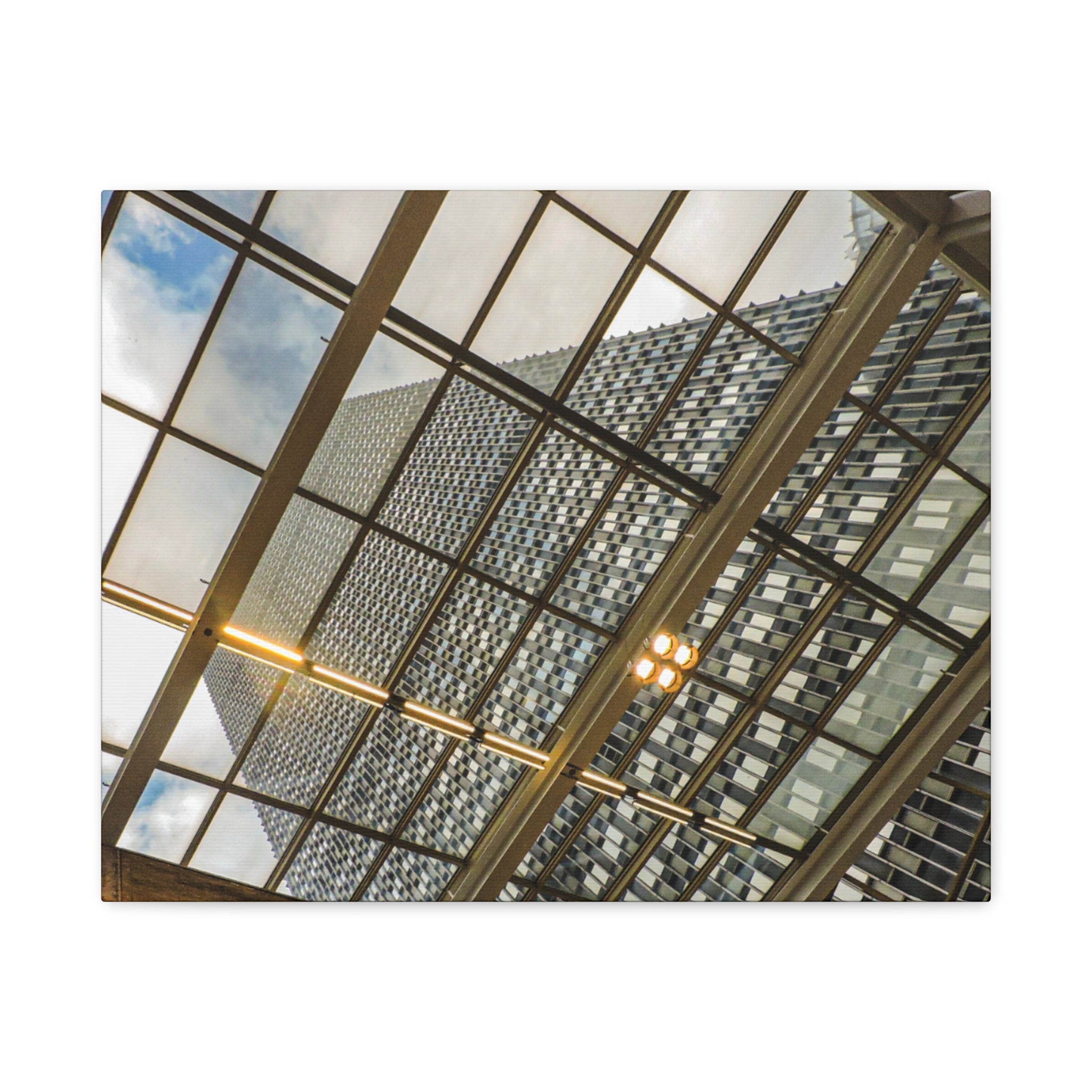 Modern Architecture Canvas Print | Glass Atrium & Skyscraper Wall Art | A‑G Originals