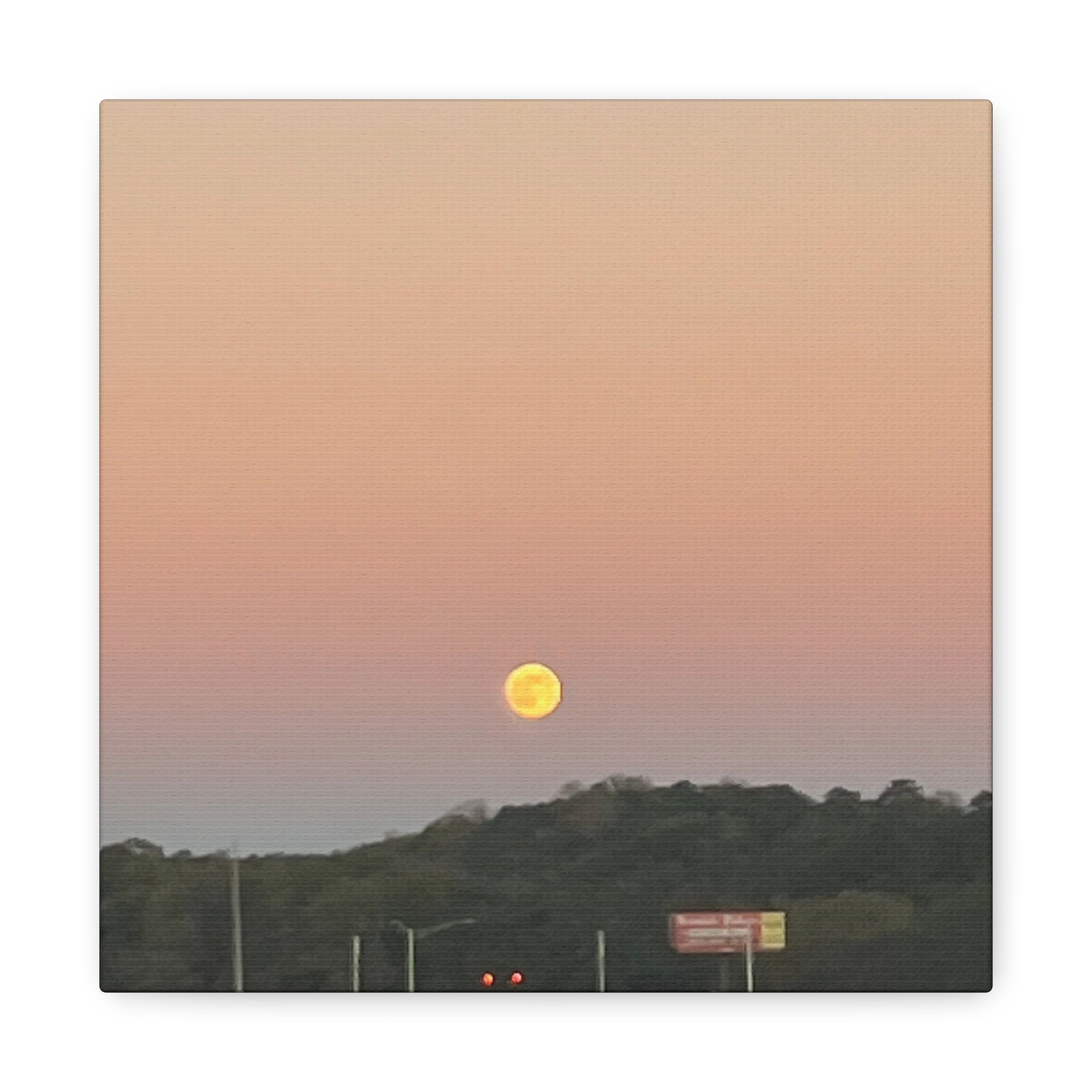 Moonrise Sunset Canvas Print | Pastel Sky Landscape Wall Art | A‑G Originals Photography