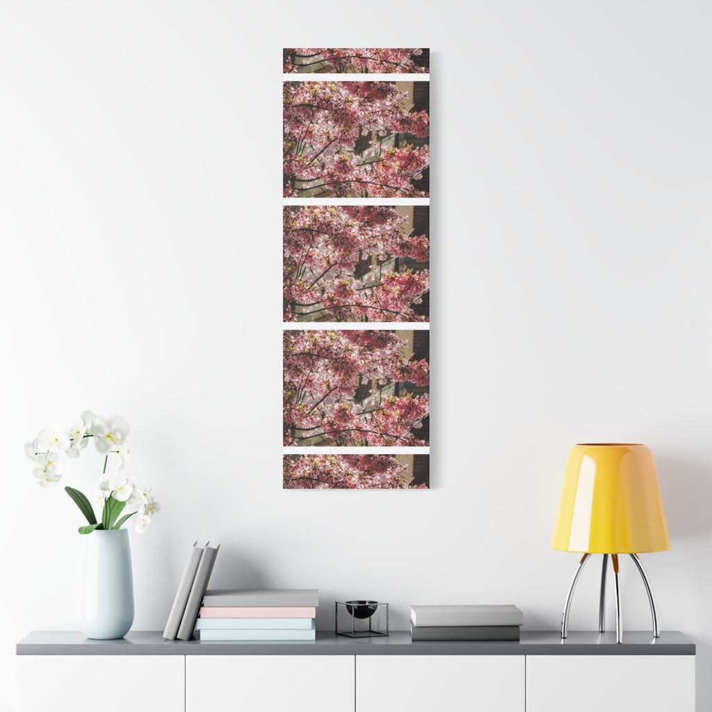 Pink Cherry Blossom Canvas Wall Art — Stretched Matte Floral Print