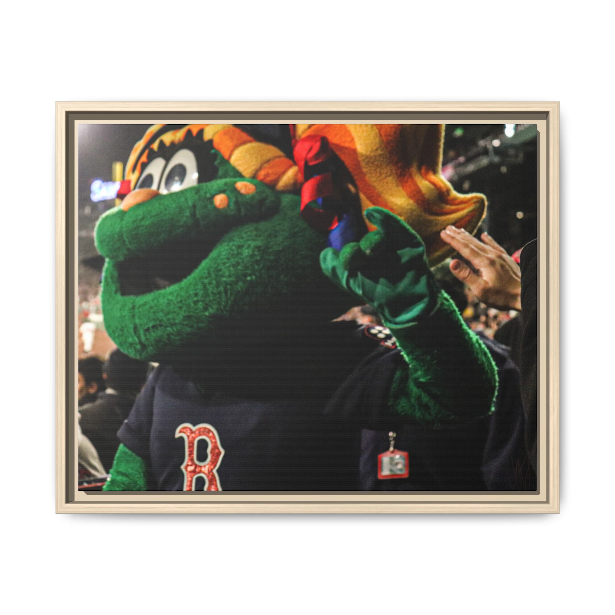 Tessie Boston Mascot Framed Matte Canvas Wall Art