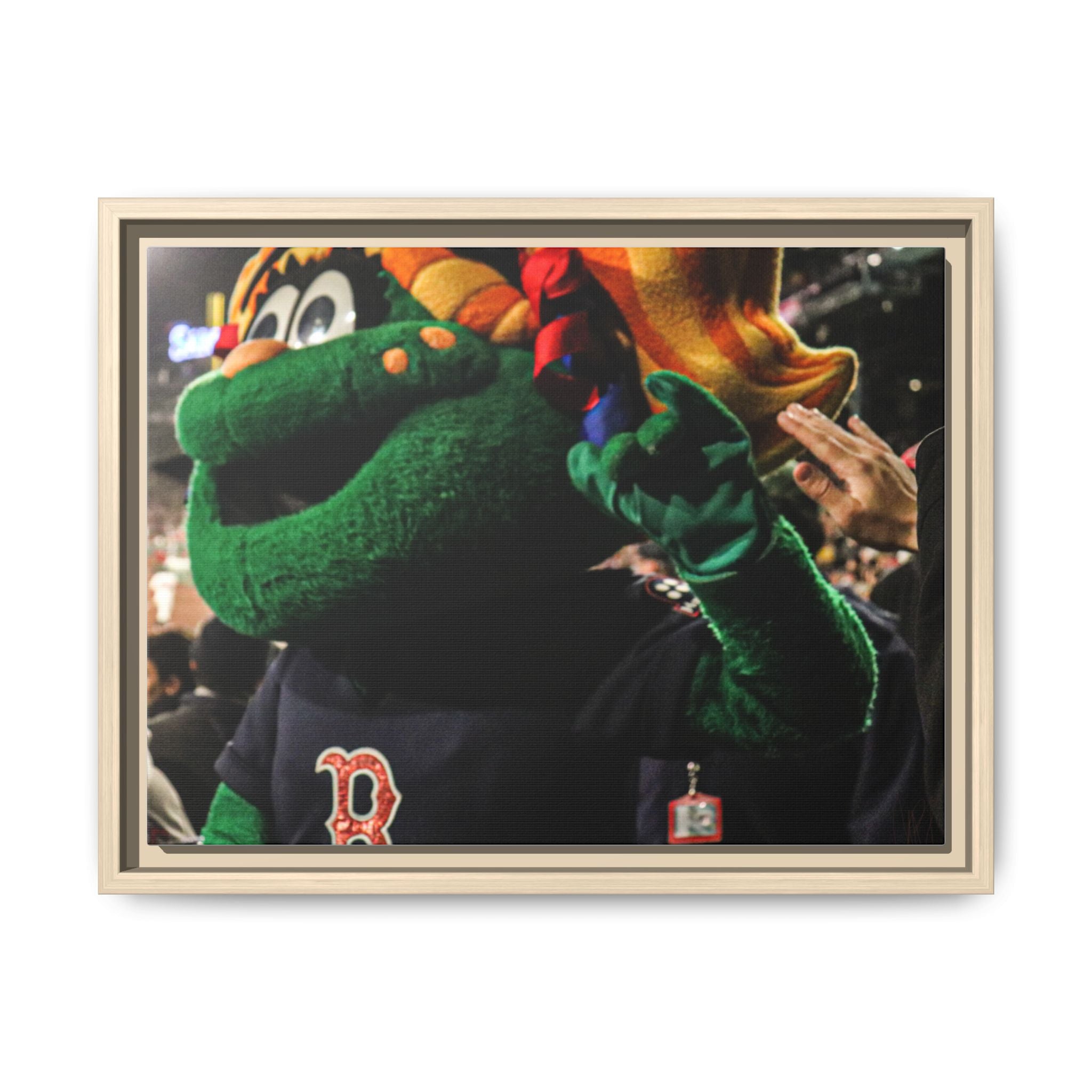 Tessie Boston Mascot Framed Matte Canvas Wall Art