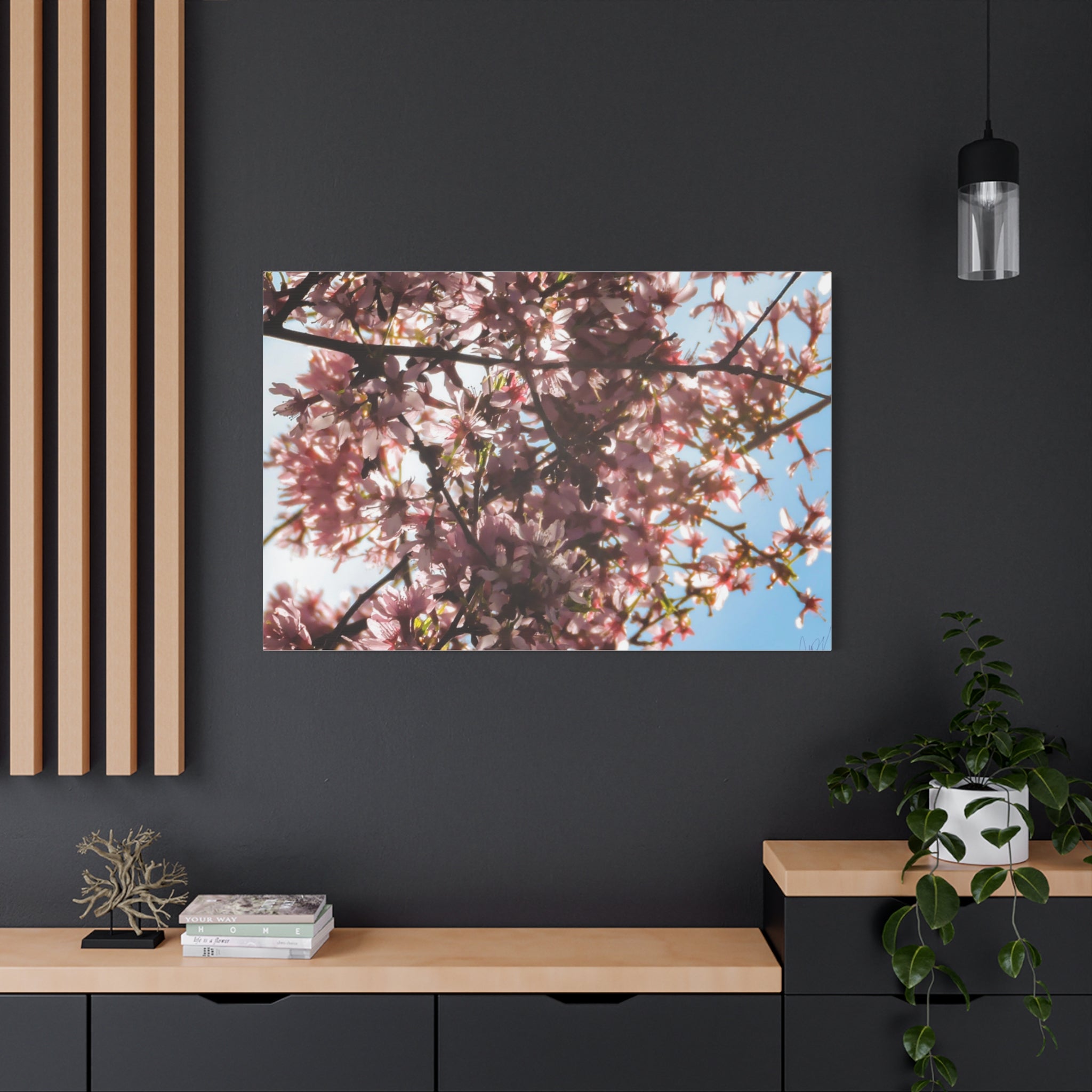 Blossoming Cherry Branches Matte Canvas Print — Spring Floral Wall Art, Stretched 1.25"