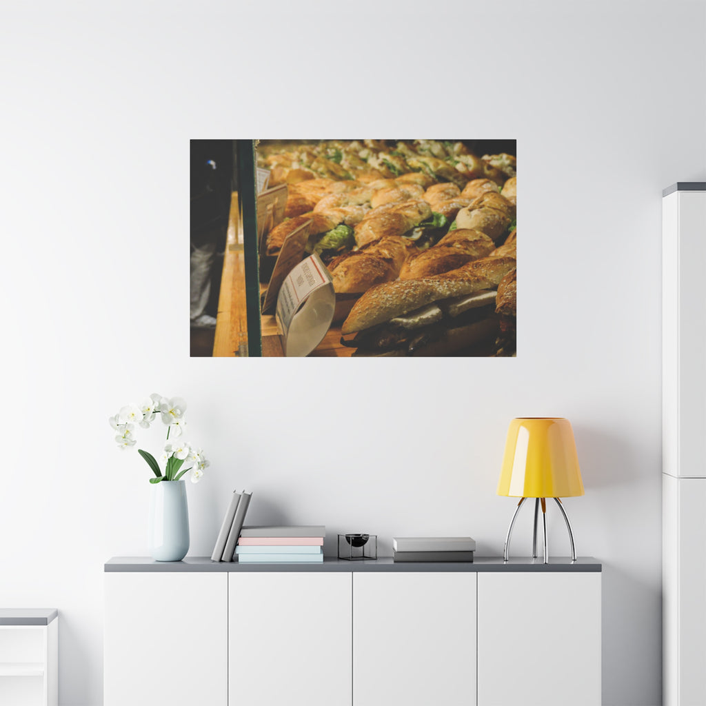 Bakery Sandwiches Matte Canvas Print — Gourmet Market Wall Art
