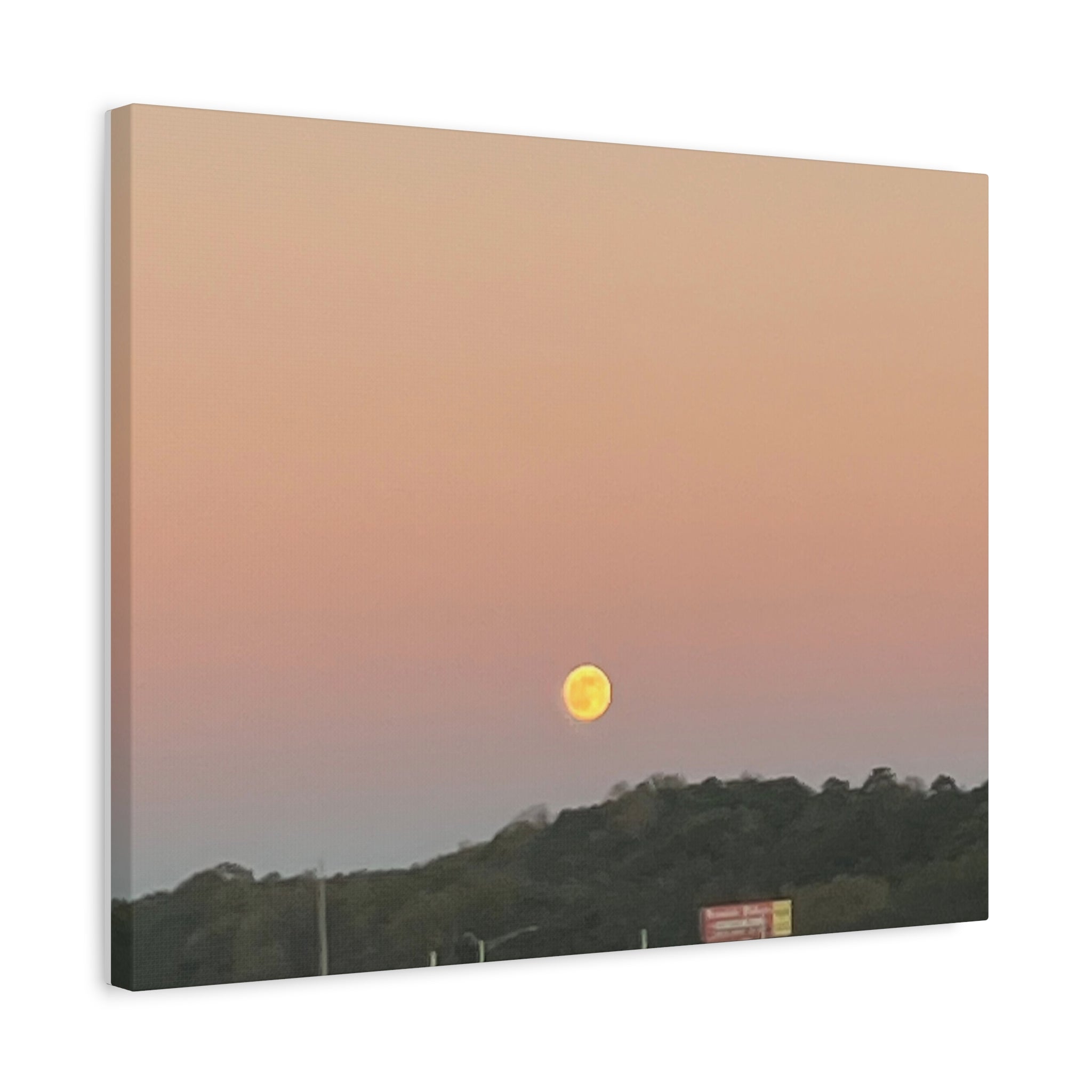 Moonrise Sunset Canvas Print — Pastel Sky Landscape Wall Art