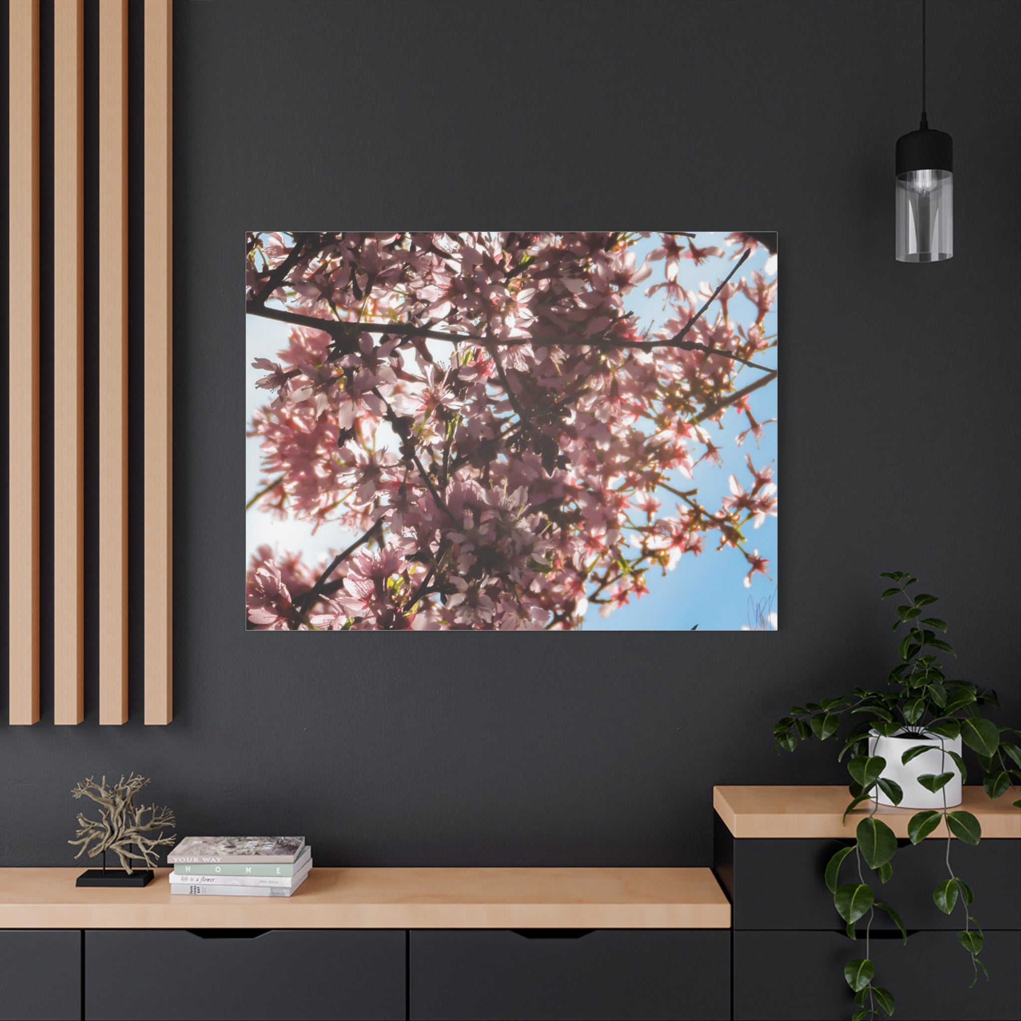 Blossoming Cherry Branches Matte Canvas Print — Spring Floral Wall Art, Stretched 1.25"