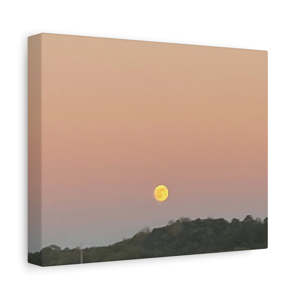 Moonrise Sunset Canvas Print — Pastel Sky Landscape Wall Art
