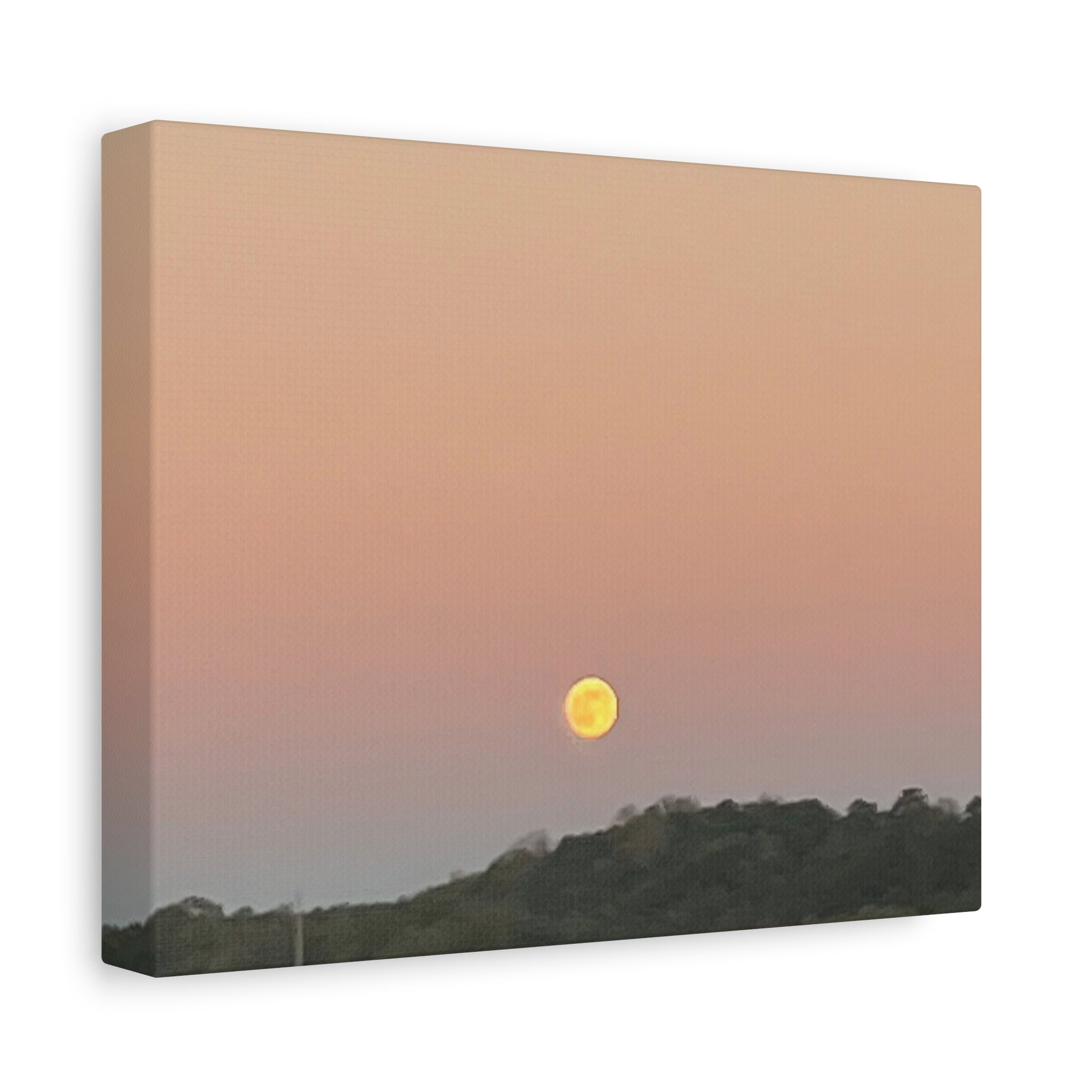 Moonrise Sunset Canvas Print — Pastel Sky Landscape Wall Art