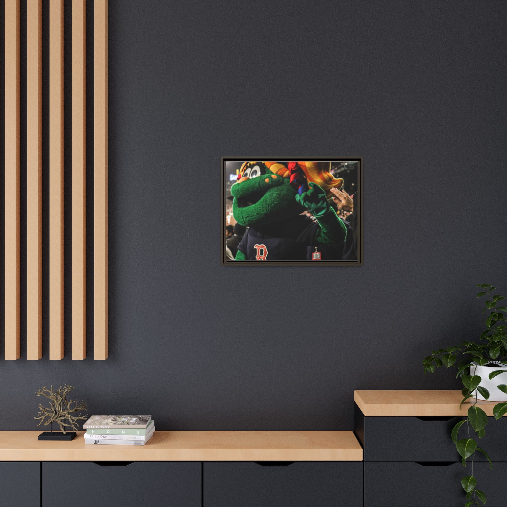 Tessie Boston Mascot Framed Matte Canvas Wall Art
