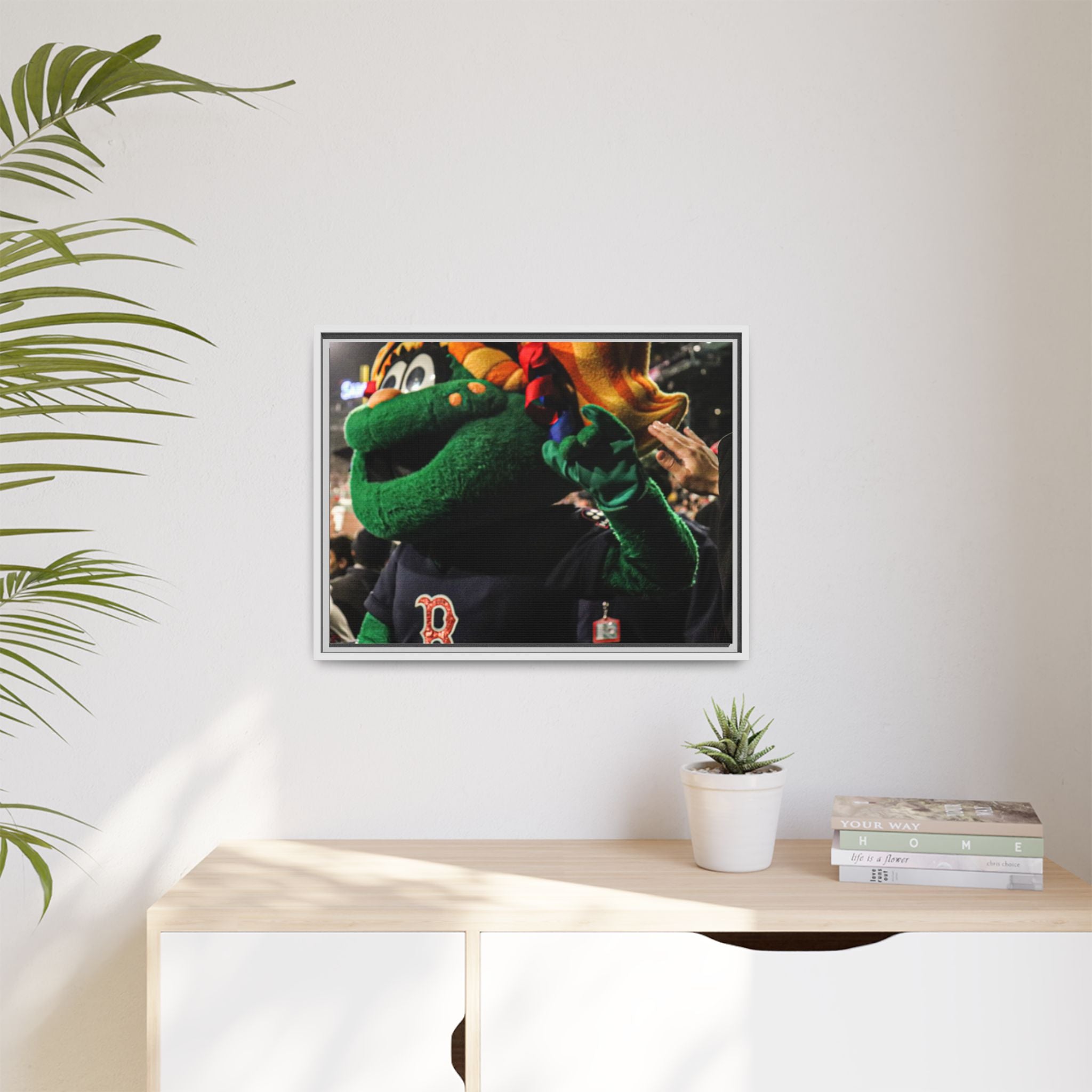 Tessie Boston Mascot Framed Matte Canvas Wall Art