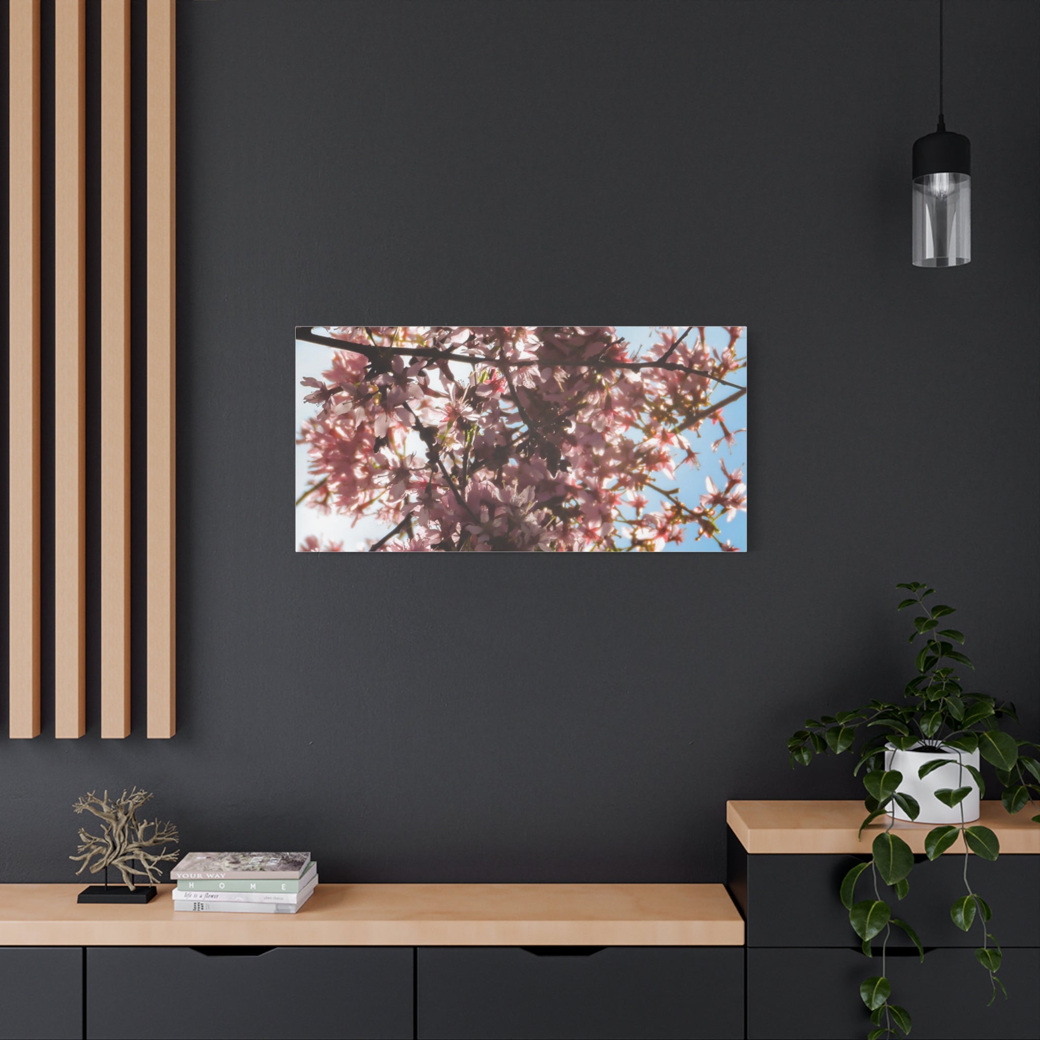 Blossoming Cherry Branches Matte Canvas Print — Spring Floral Wall Art, Stretched 1.25"