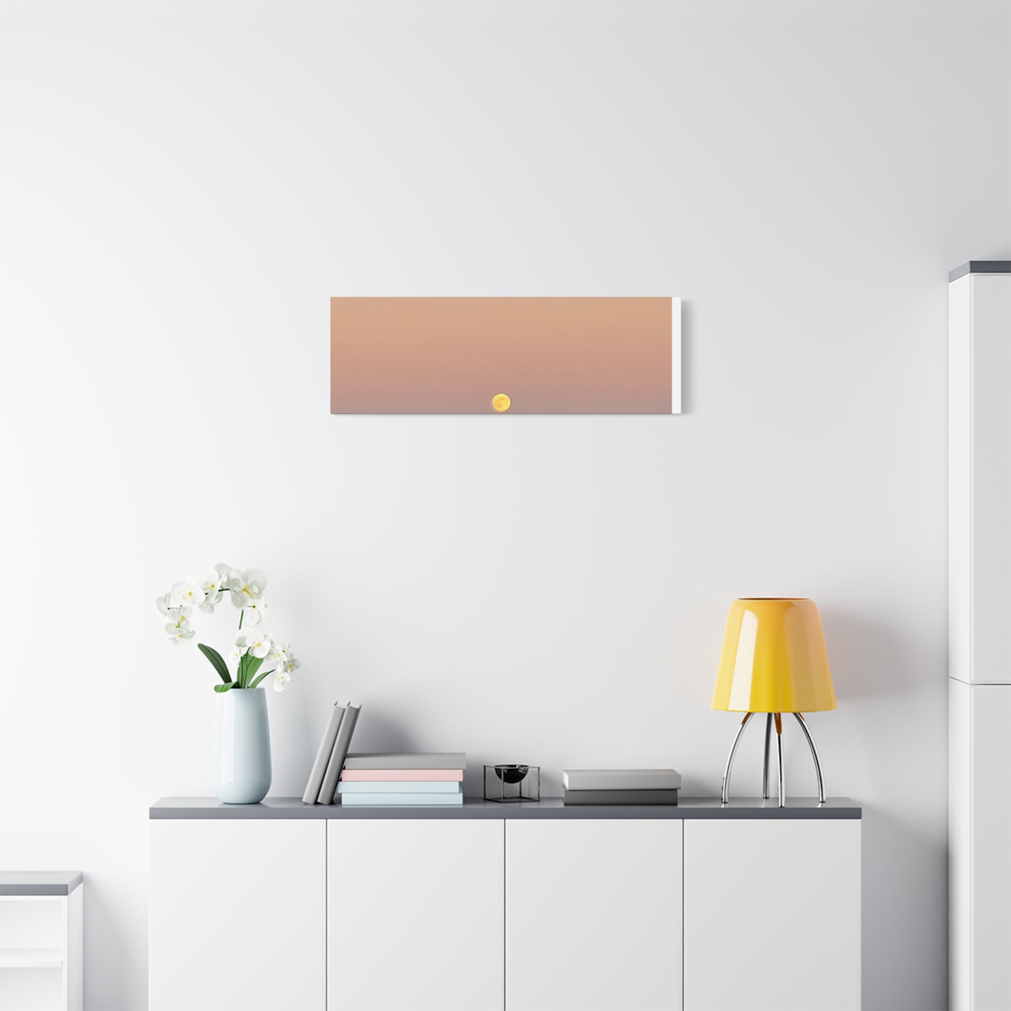 Moonrise Sunset Canvas Print — Pastel Sky Landscape Wall Art