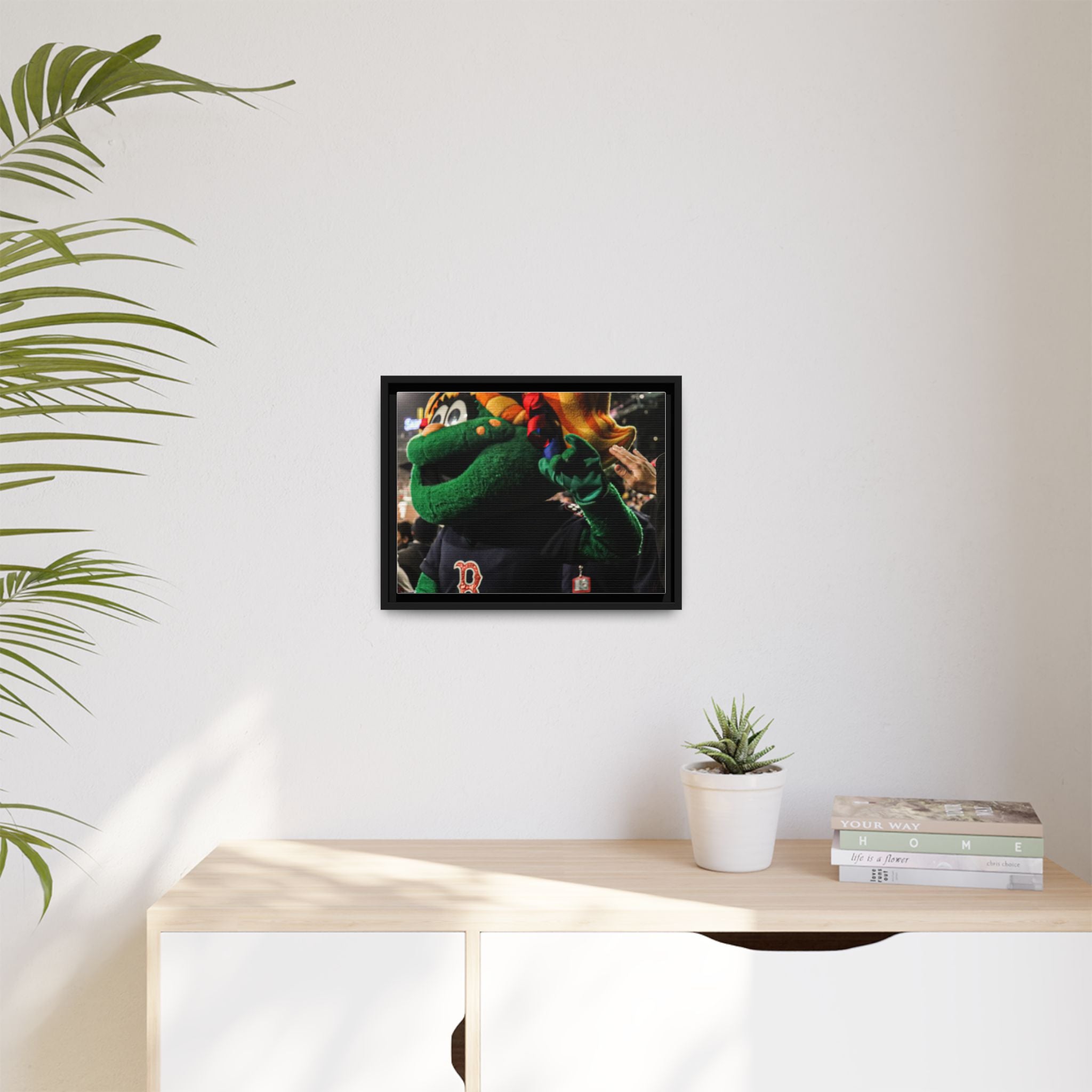 Tessie Boston Mascot Framed Matte Canvas Wall Art