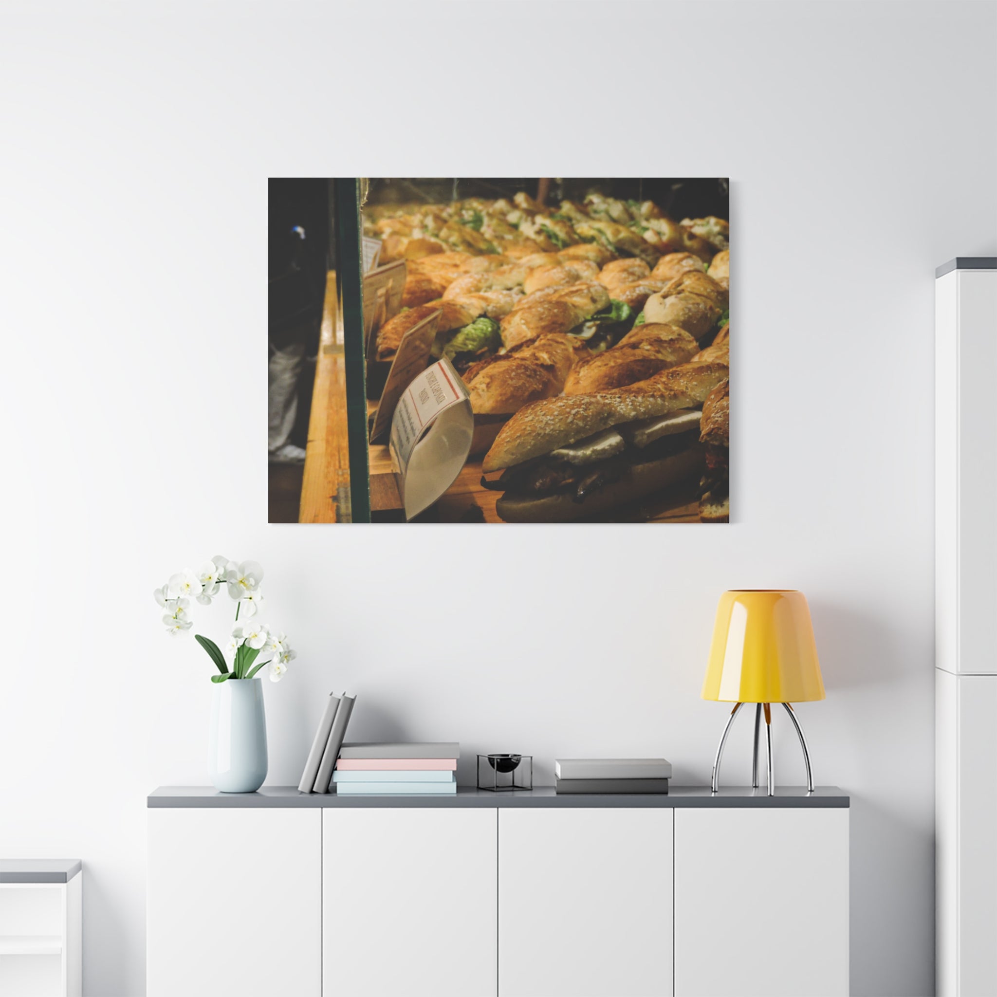 Bakery Sandwiches Matte Canvas Print — Gourmet Market Wall Art