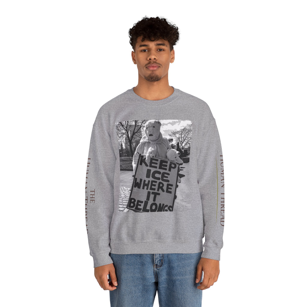 Keep ICE Where It Belongs — Humanitarian Crewneck