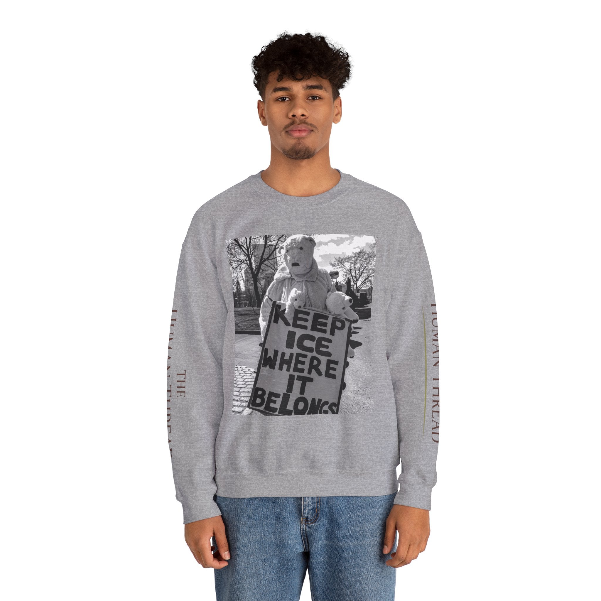 Keep ICE Where It Belongs — Humanitarian Crewneck