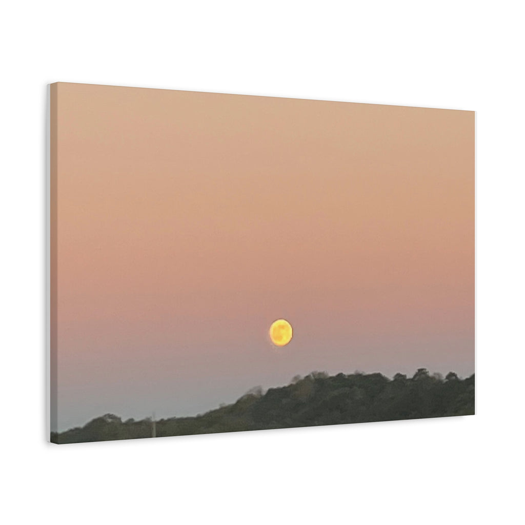 Moonrise Sunset Canvas Print — Pastel Sky Landscape Wall Art