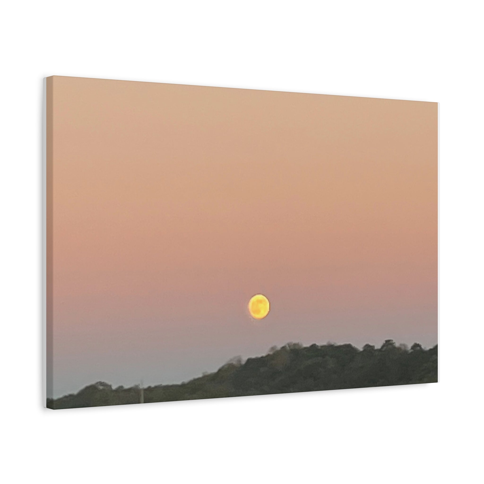 Moonrise Sunset Canvas Print — Pastel Sky Landscape Wall Art