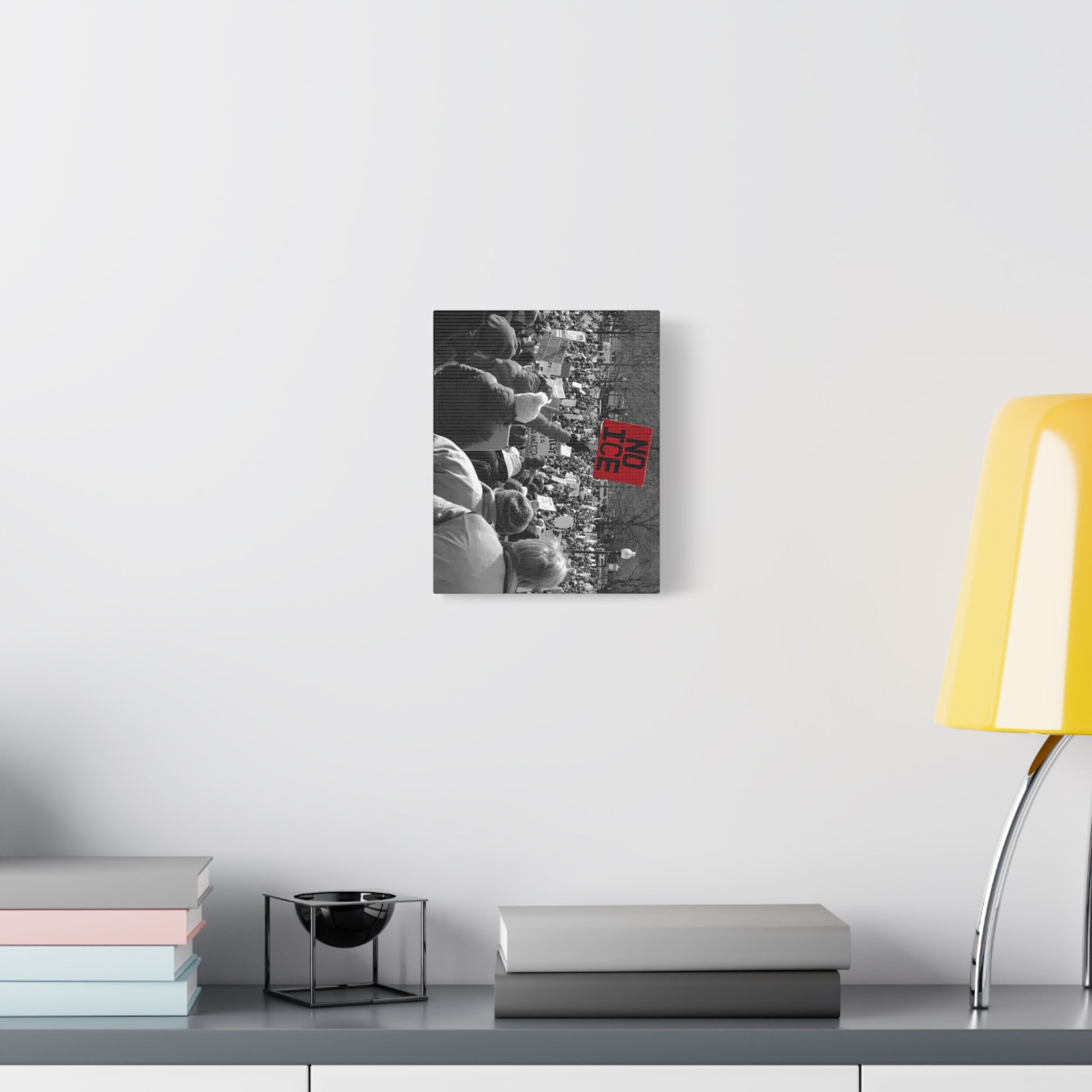 NO ICE Rising Above the Crowd — Matte Humanitarian Canvas