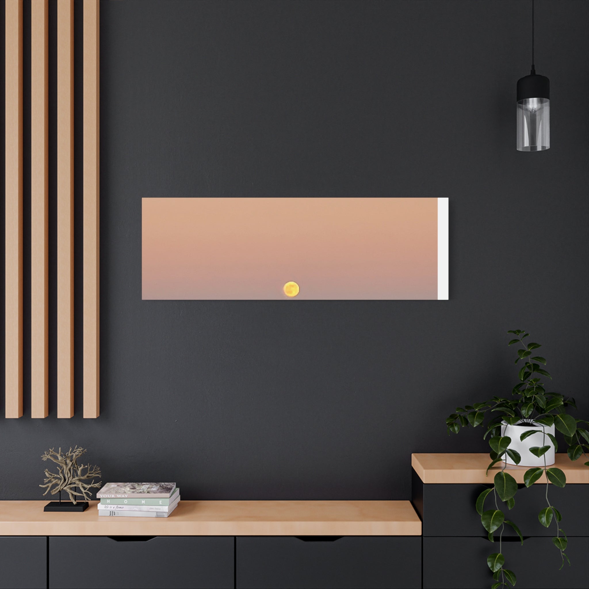 Moonrise Sunset Canvas Print — Pastel Sky Landscape Wall Art