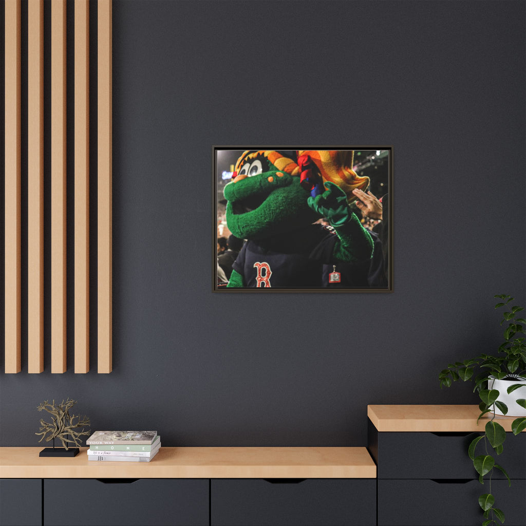 Tessie Boston Mascot Framed Matte Canvas Wall Art