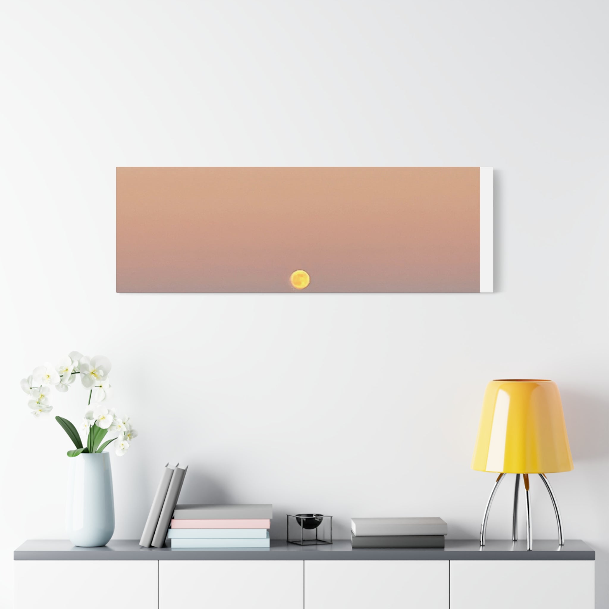 Moonrise Sunset Canvas Print — Pastel Sky Landscape Wall Art