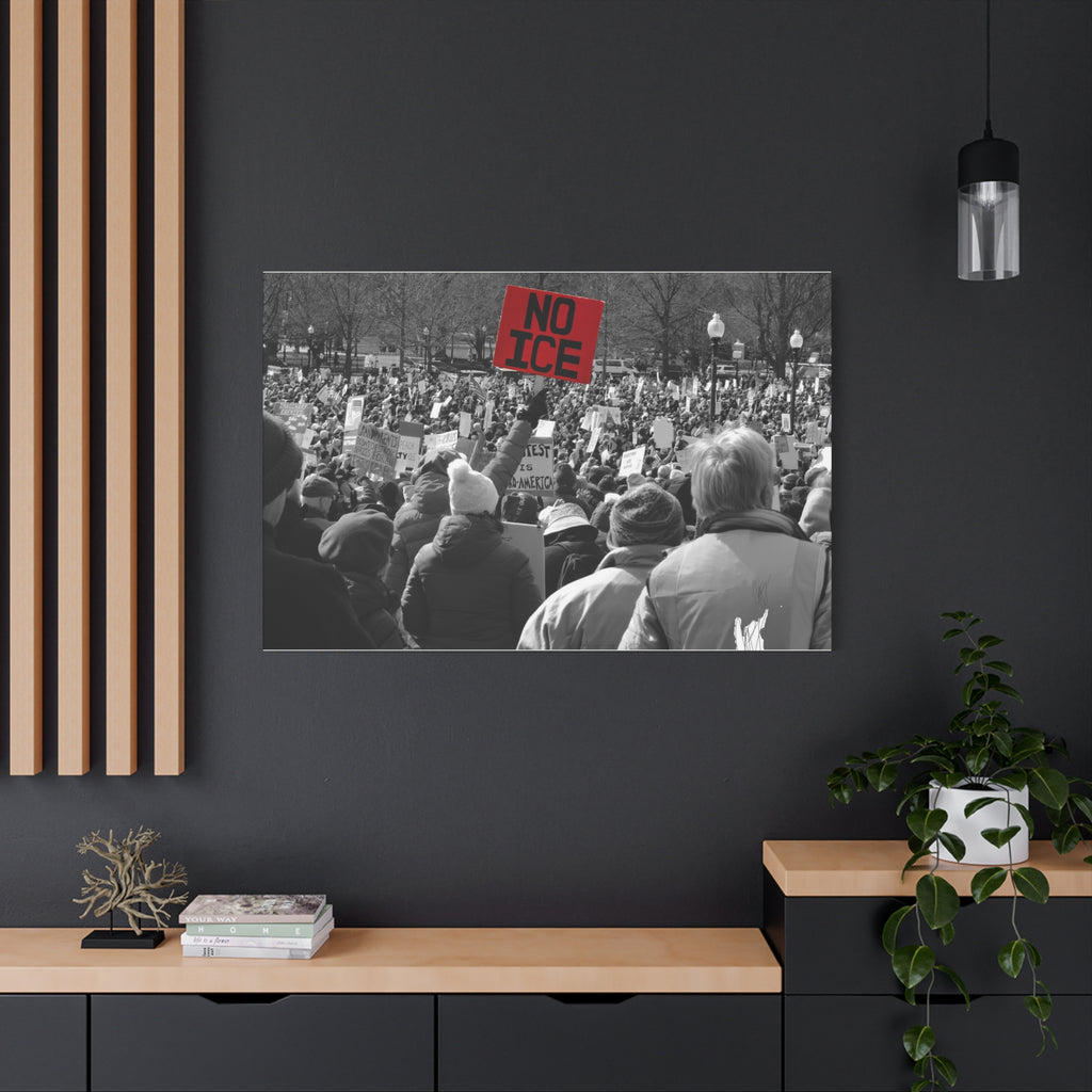 NO ICE in the Crowd — Documentary Matte Canvas