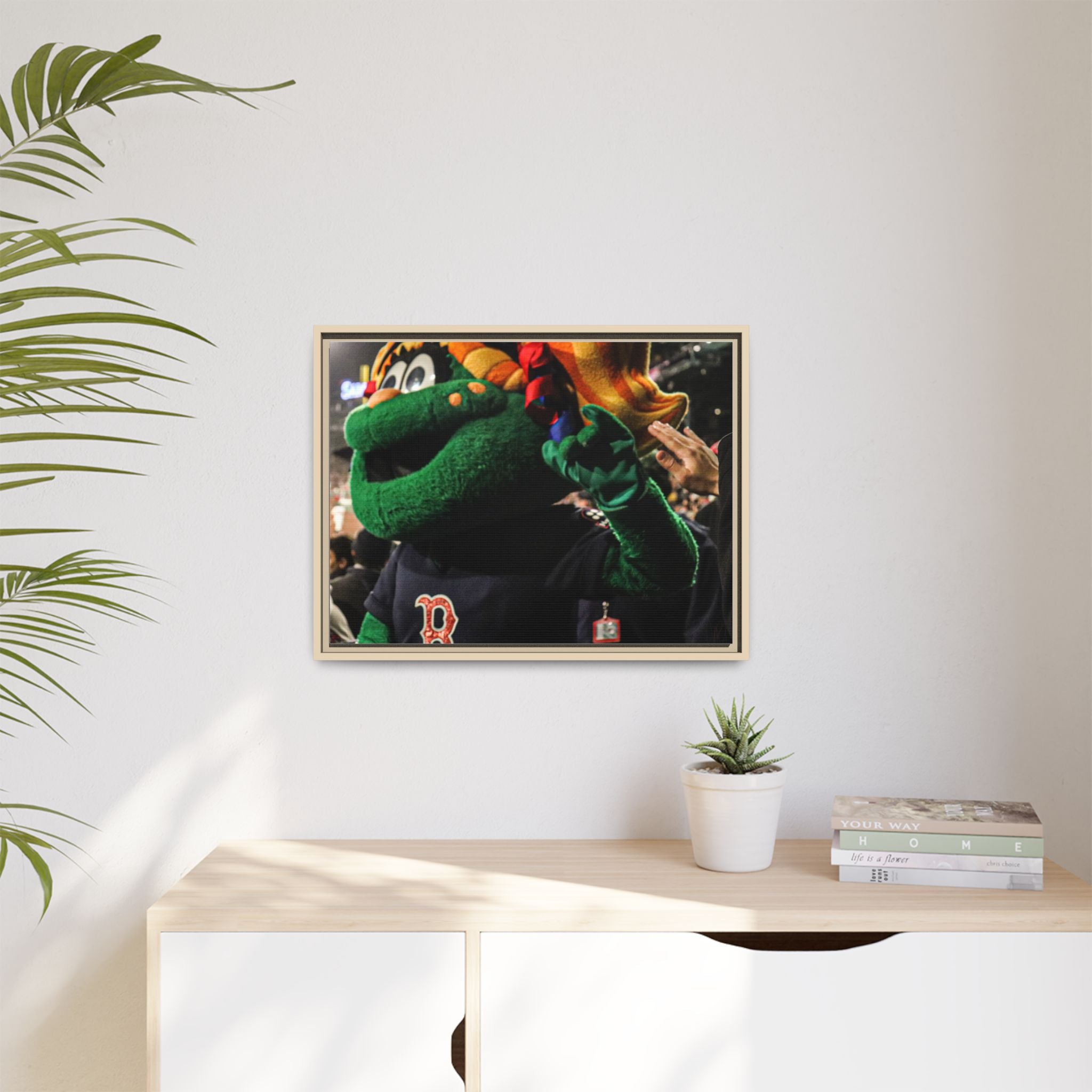 Tessie Boston Mascot Framed Matte Canvas Wall Art