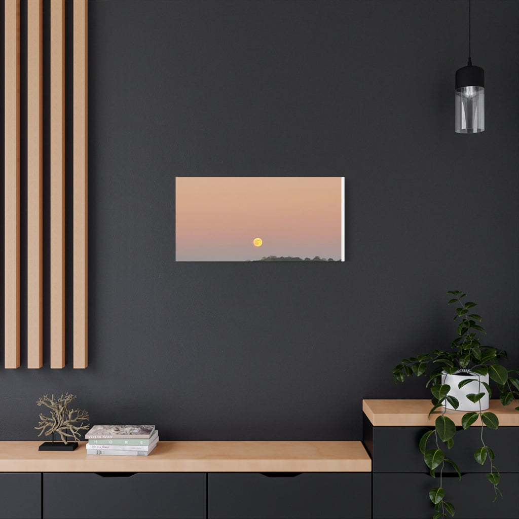 Moonrise Sunset Canvas Print — Pastel Sky Landscape Wall Art