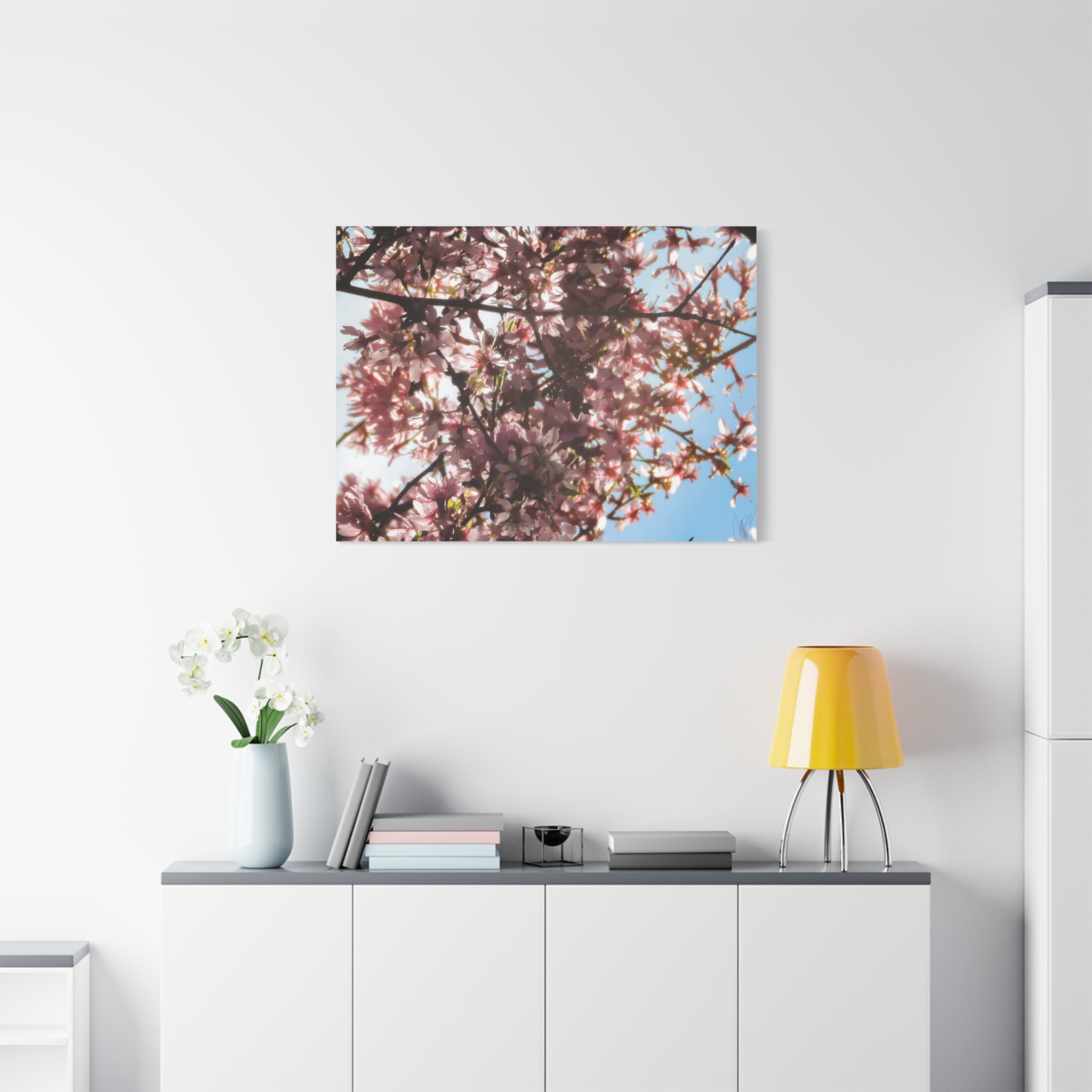 Blossoming Cherry Branches Matte Canvas Print — Spring Floral Wall Art, Stretched 1.25"