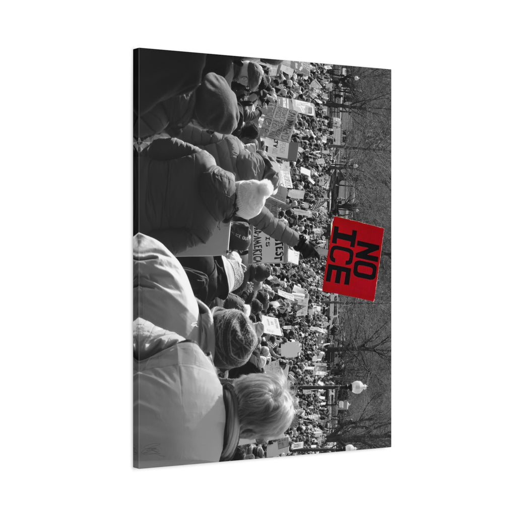 NO ICE Rising Above the Crowd — Matte Humanitarian Canvas