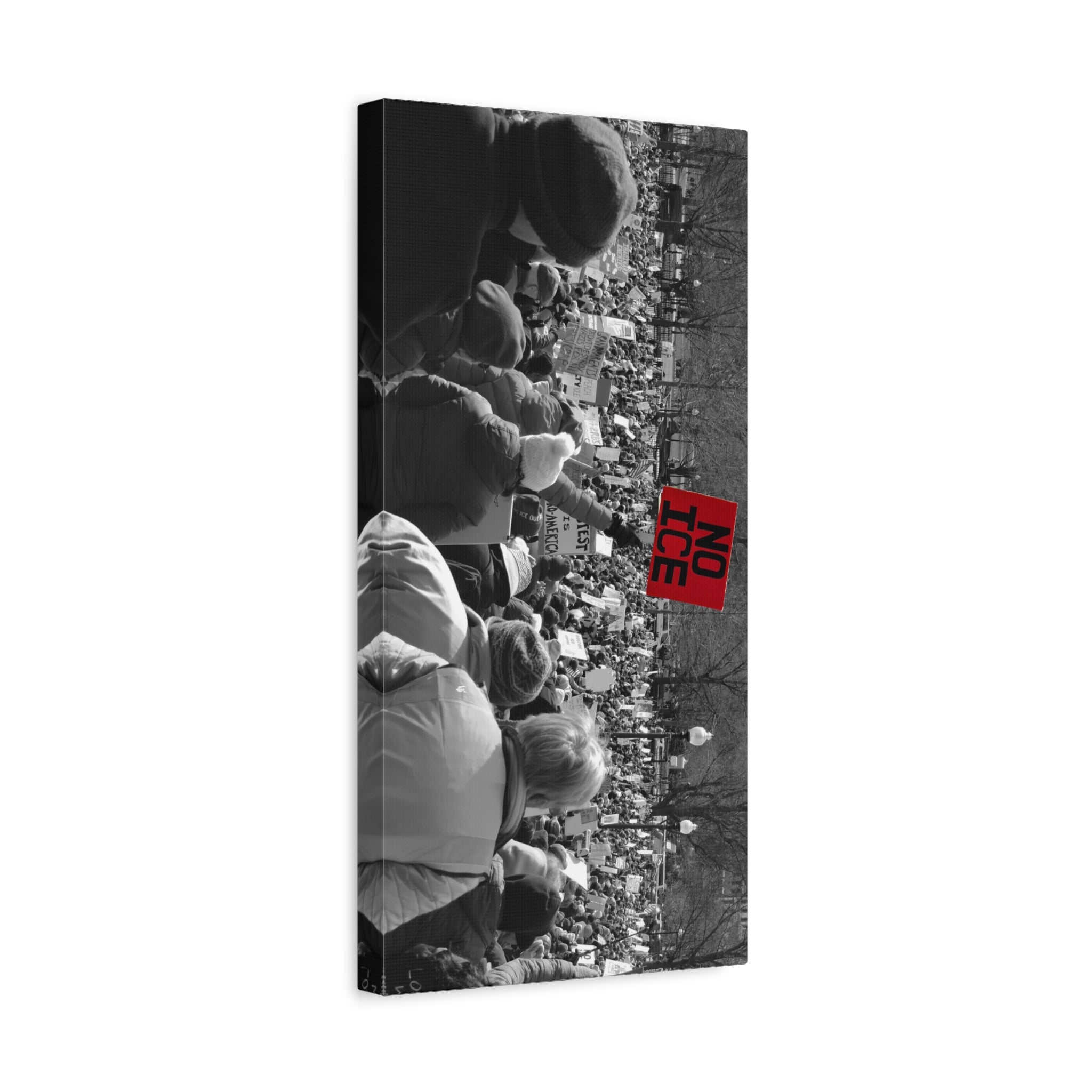 NO ICE Rising Above the Crowd — Matte Humanitarian Canvas