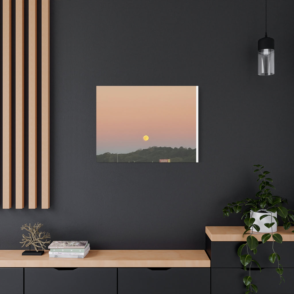 Moonrise Sunset Canvas Print — Pastel Sky Landscape Wall Art