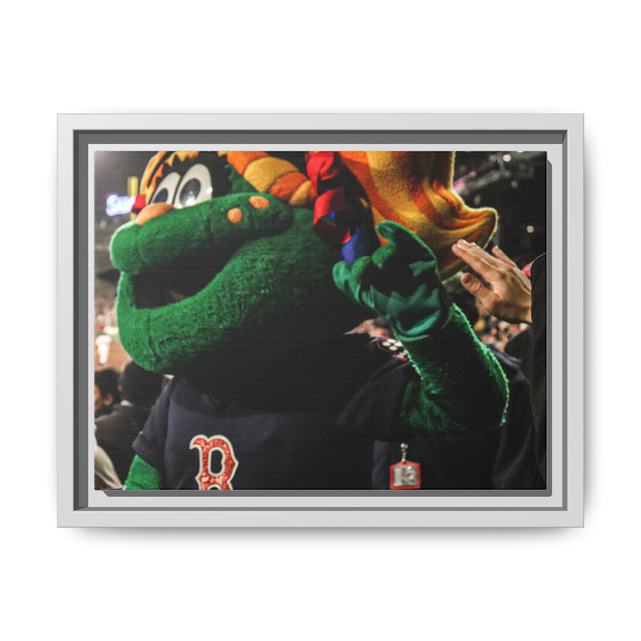 Tessie Boston Mascot Framed Matte Canvas Wall Art