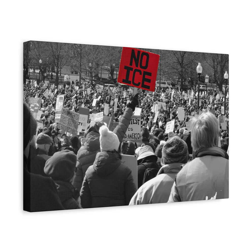 NO ICE in the Crowd — Documentary Matte Canvas