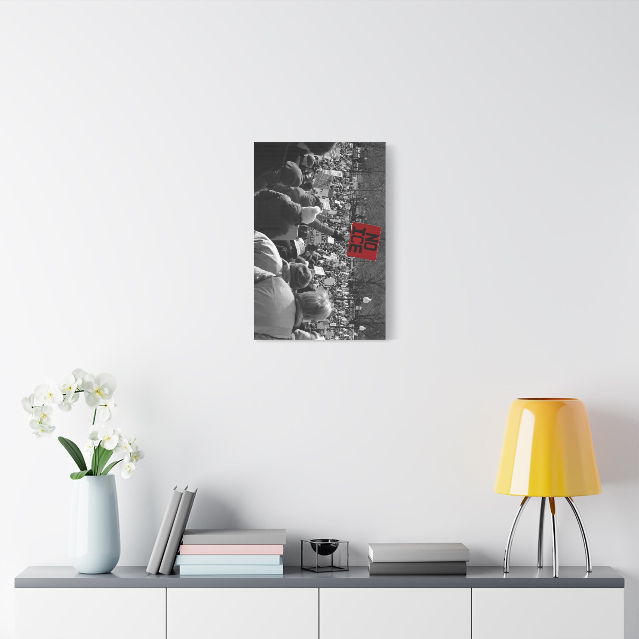 NO ICE Rising Above the Crowd — Matte Humanitarian Canvas