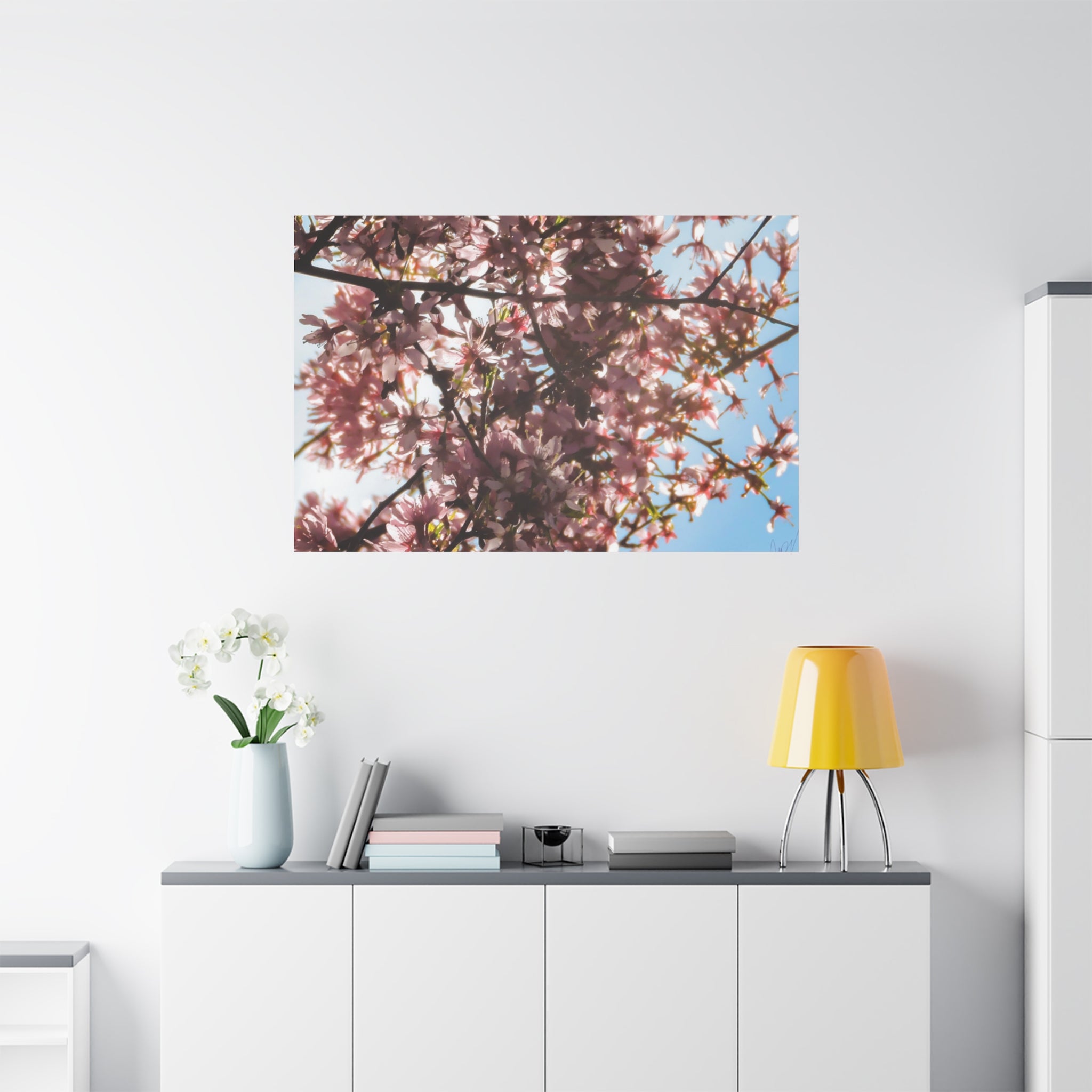 Blossoming Cherry Branches Matte Canvas Print — Spring Floral Wall Art, Stretched 1.25"